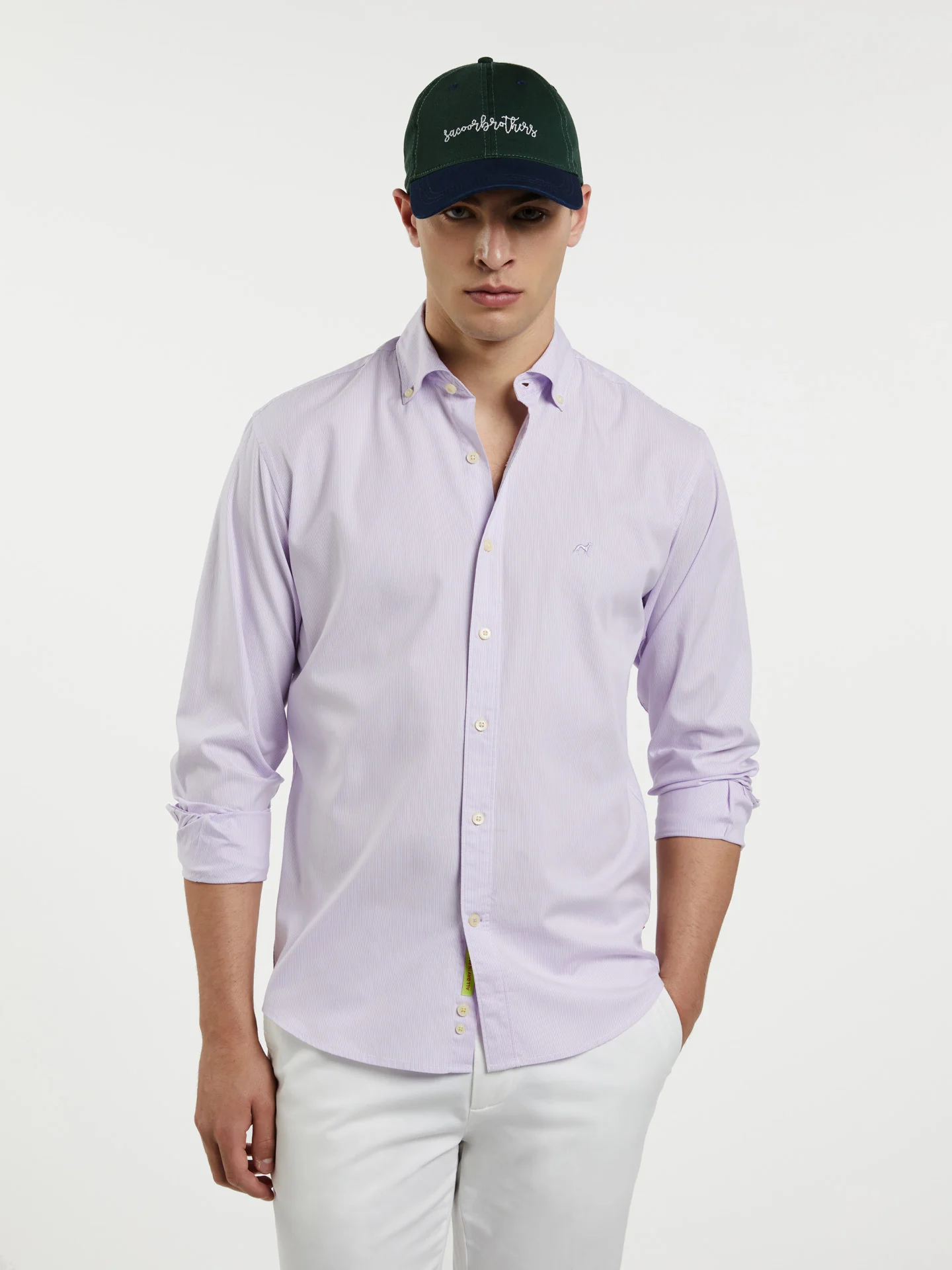 Respekt slim fit striped oxford shirt - Image 2