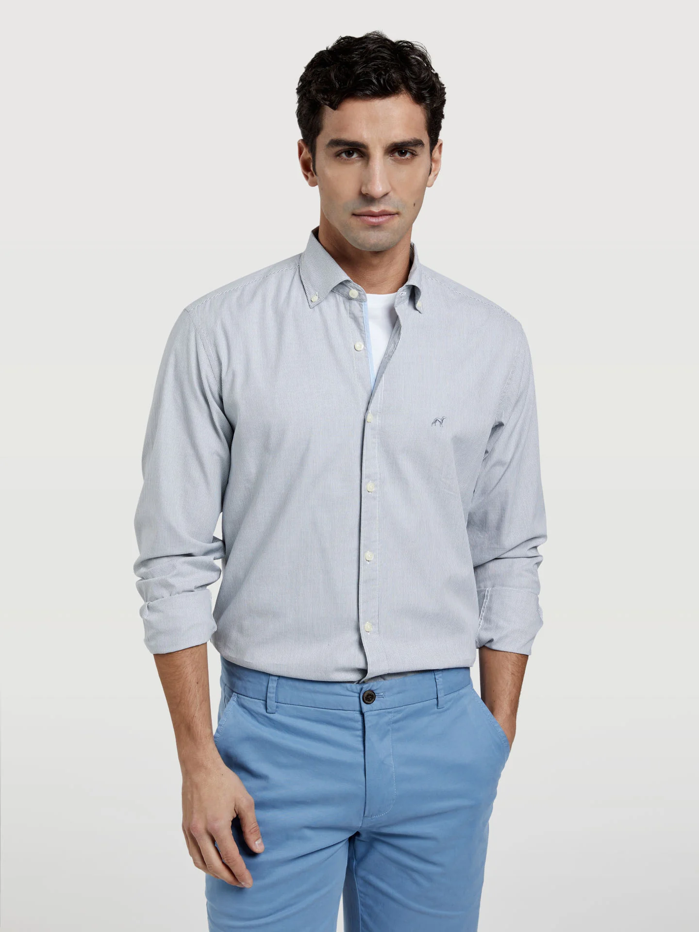 Respekt slim fit striped oxford shirt