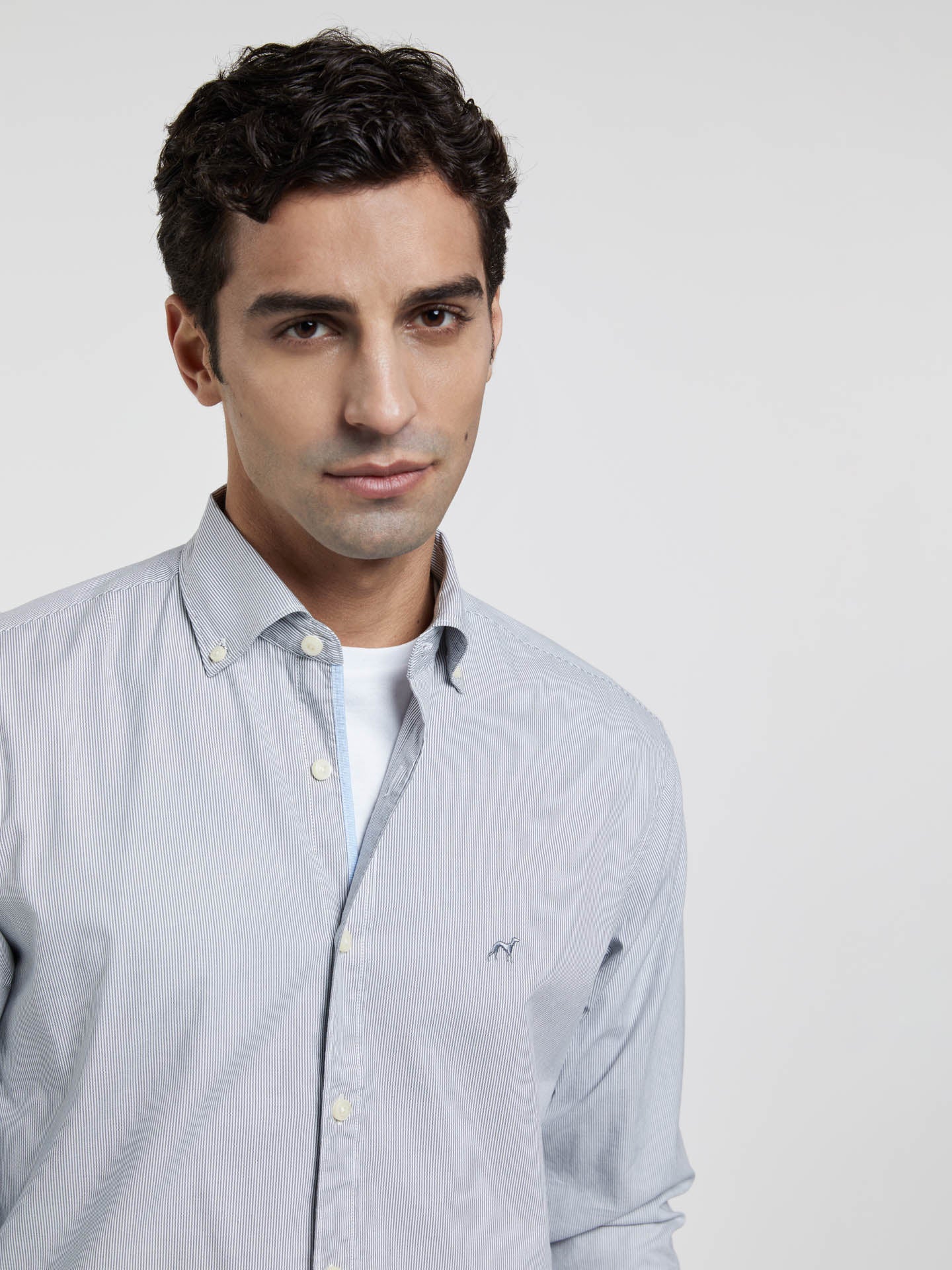 Respekt slim fit striped oxford shirt - Image 2