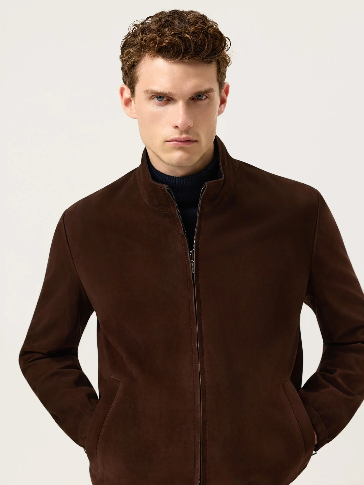 Reversible Leather Jacket In Cow Calf Nubuck - Image 3