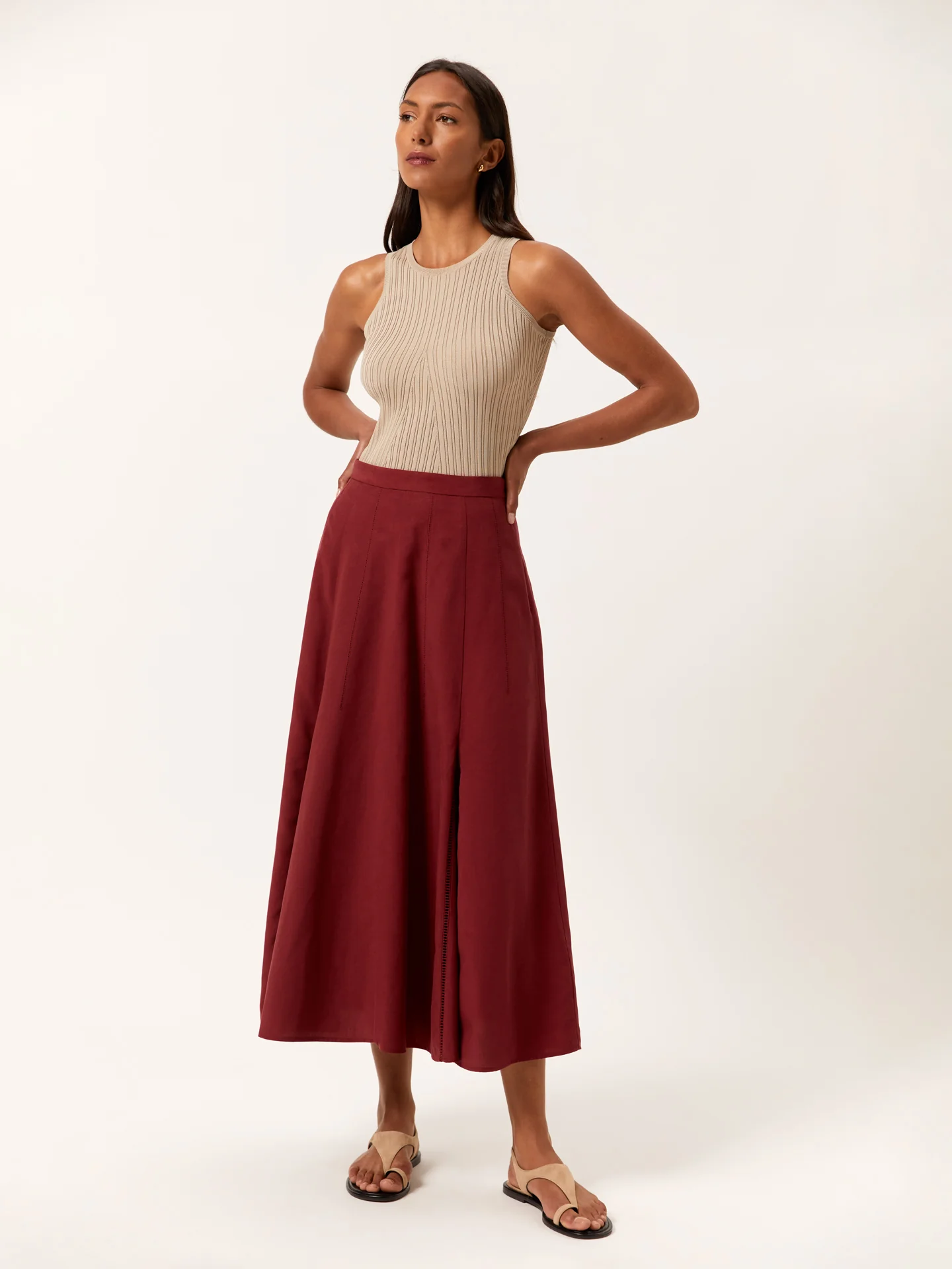 Ribbed Tank Top In Viscose & Nylon Blend - Image 12
