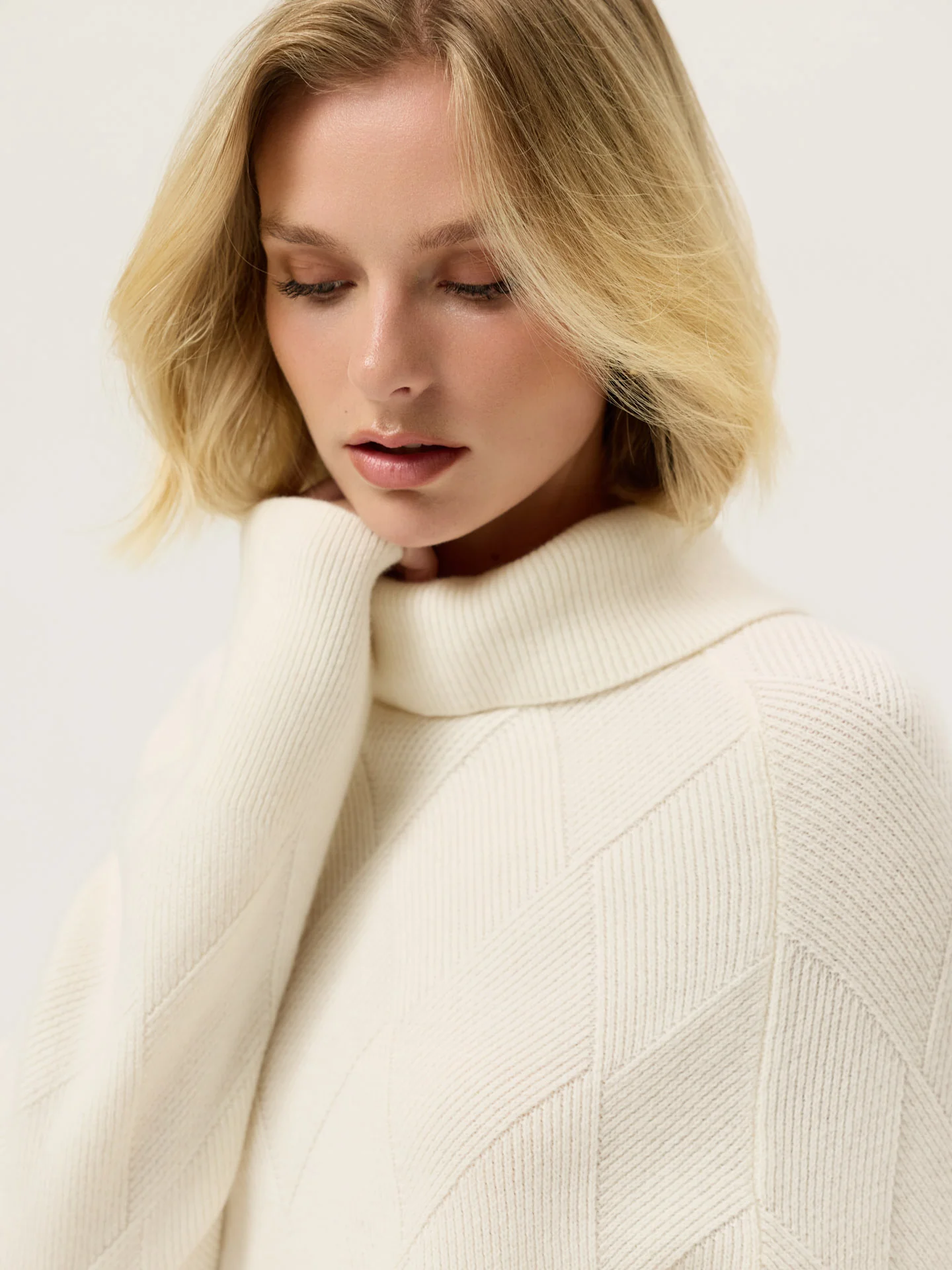 Roll Neck Sweater In Lambswool - Image 2
