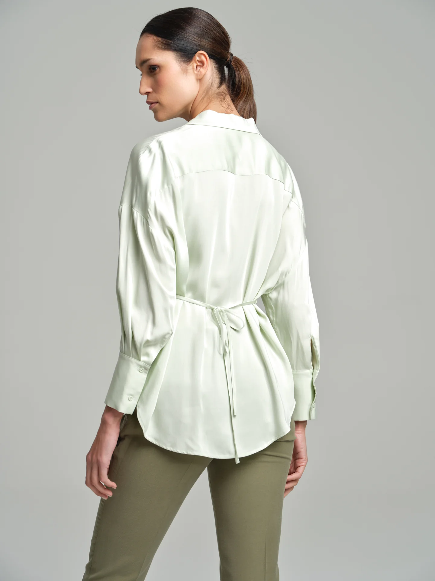 Shirt blouse with back tie - Image 2