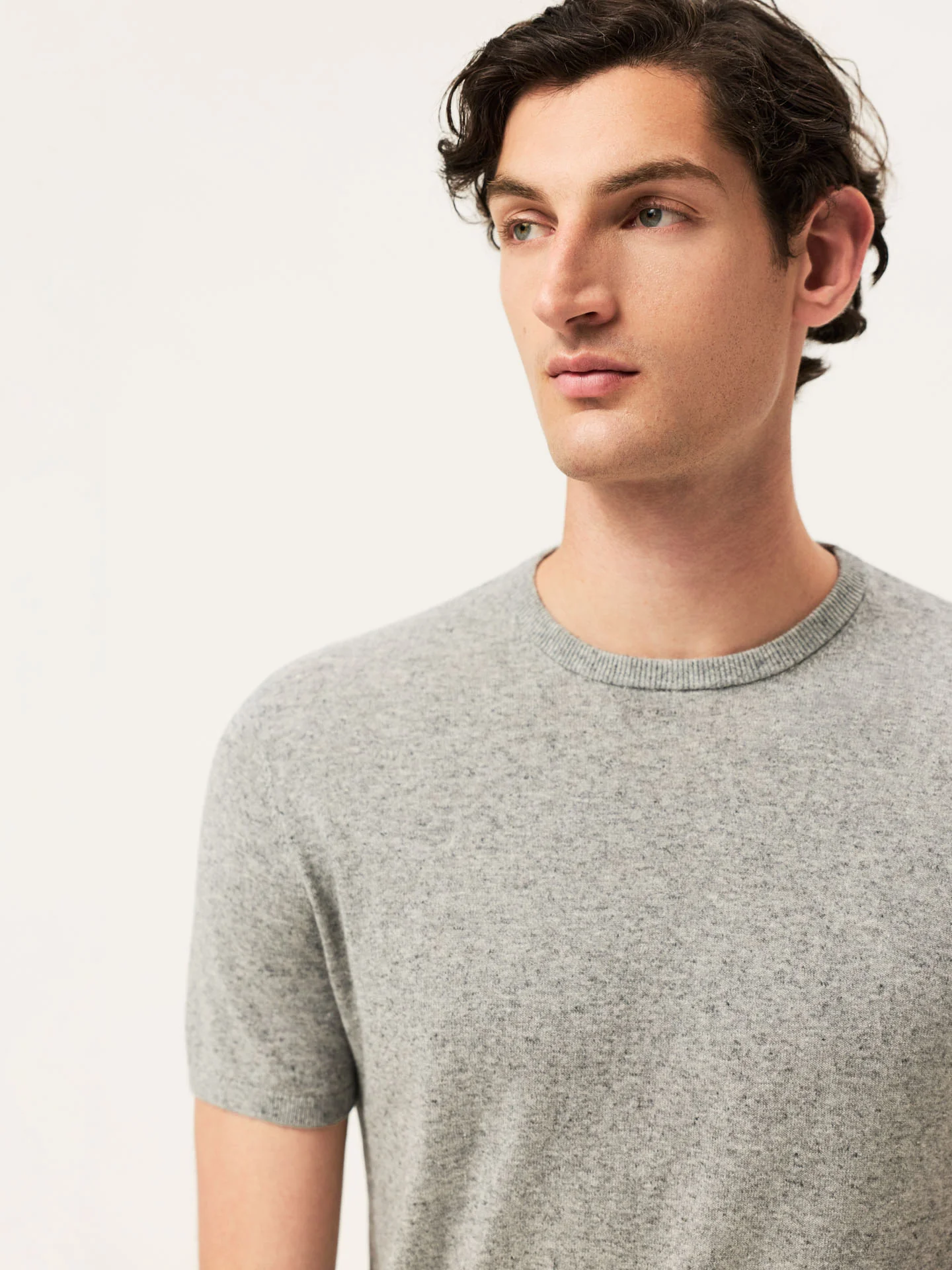 Short Sleeve Crew Neck Sweater In Cotton Linen Blend - Image 8