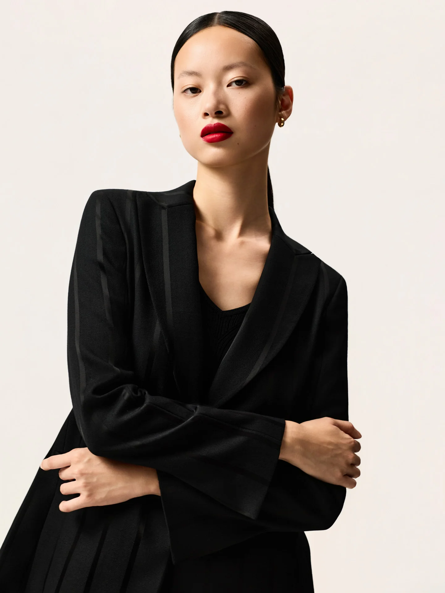 Single-Breasted Blazer In Striped Viscose Blend - Image 2