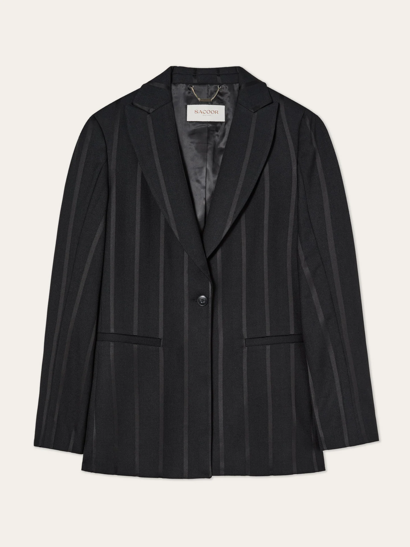 Single-Breasted Blazer In Striped Viscose Blend - Image 4