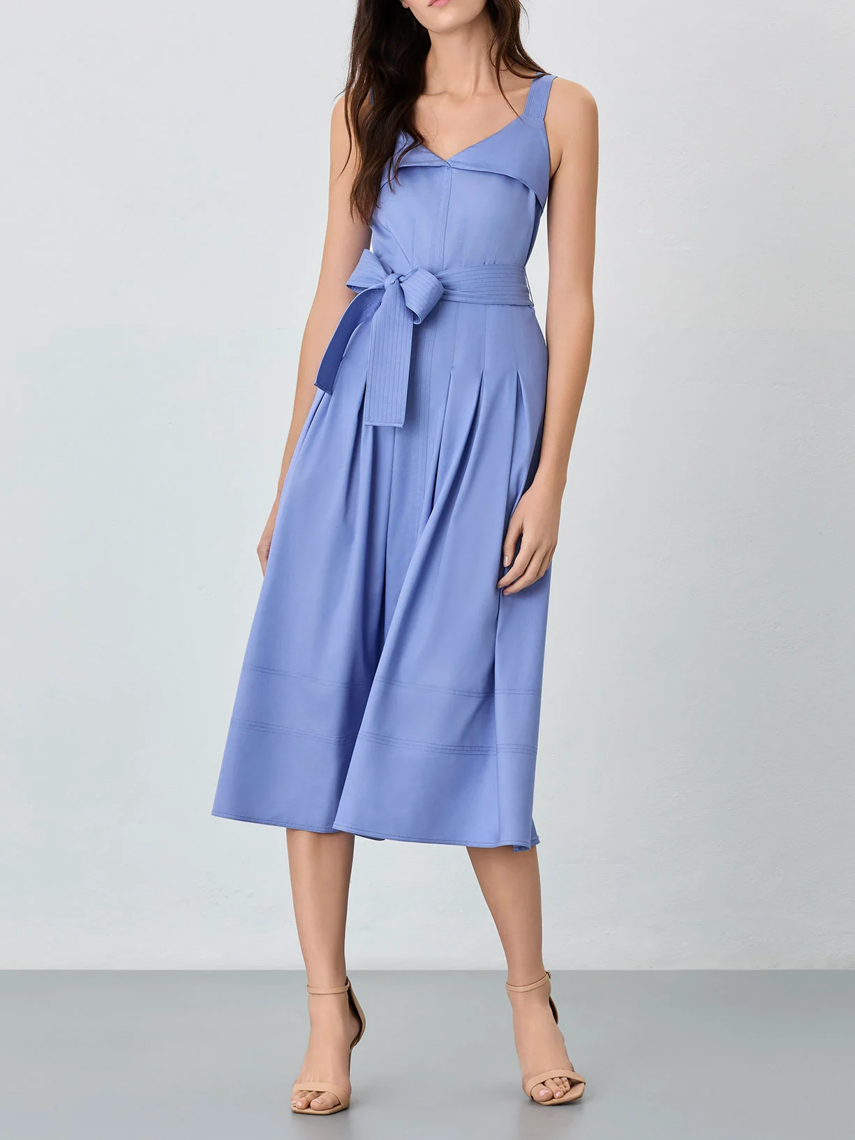 Sleeveless Midi Dress In Tencel Blend - Image 5
