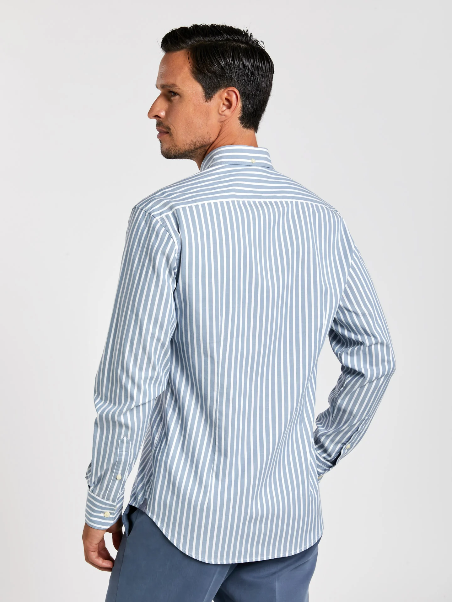 Slim fit 100% bci cotton striped oxford shirt - Image 3