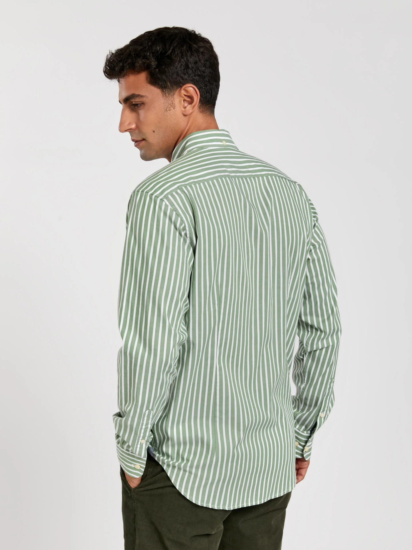 Slim fit 100% bci cotton striped oxford shirt - Image 3