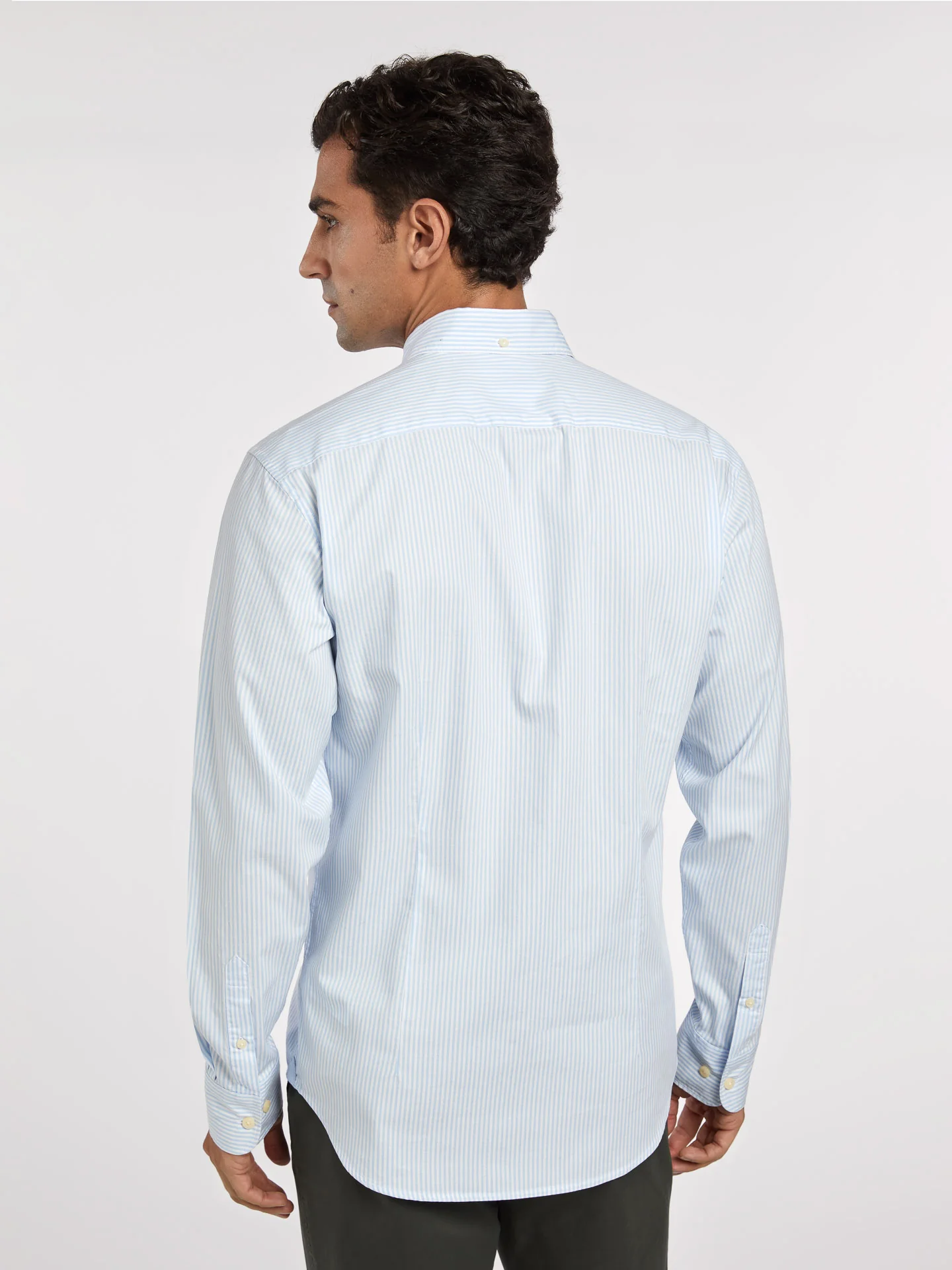 Slim fit 100%BCI cotton striped oxford shirt - Image 3