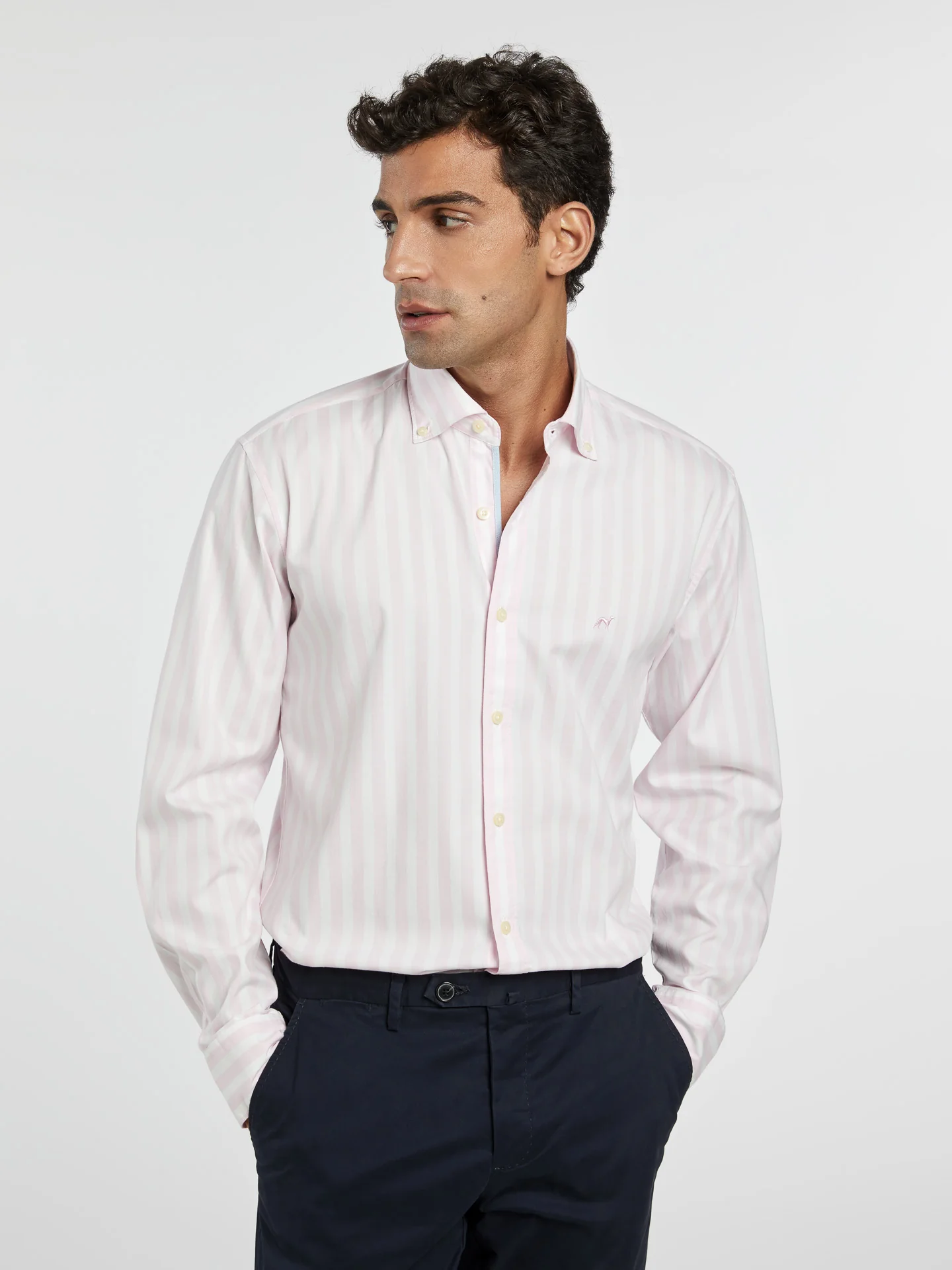 Slim fit 100%BCI cotton striped oxford shirt - Image 2