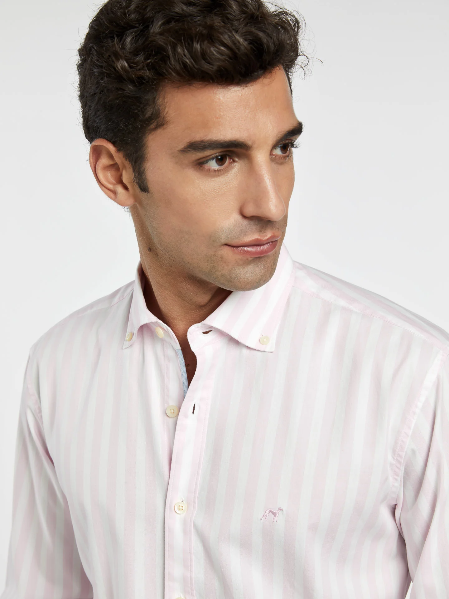 Slim fit 100%BCI cotton striped oxford shirt - Image 3