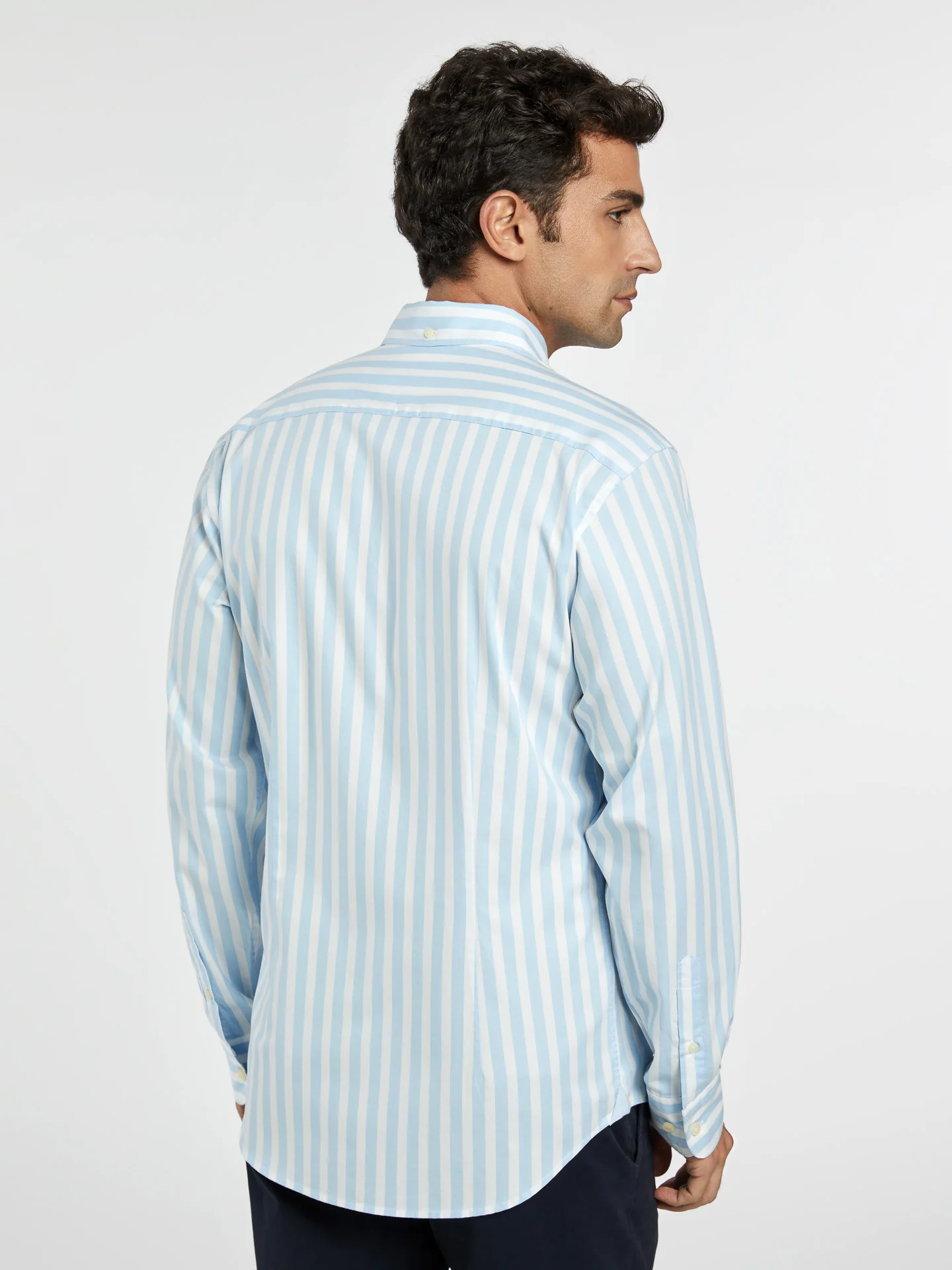Slim fit 100%BCI cotton striped oxford shirt - Image 3