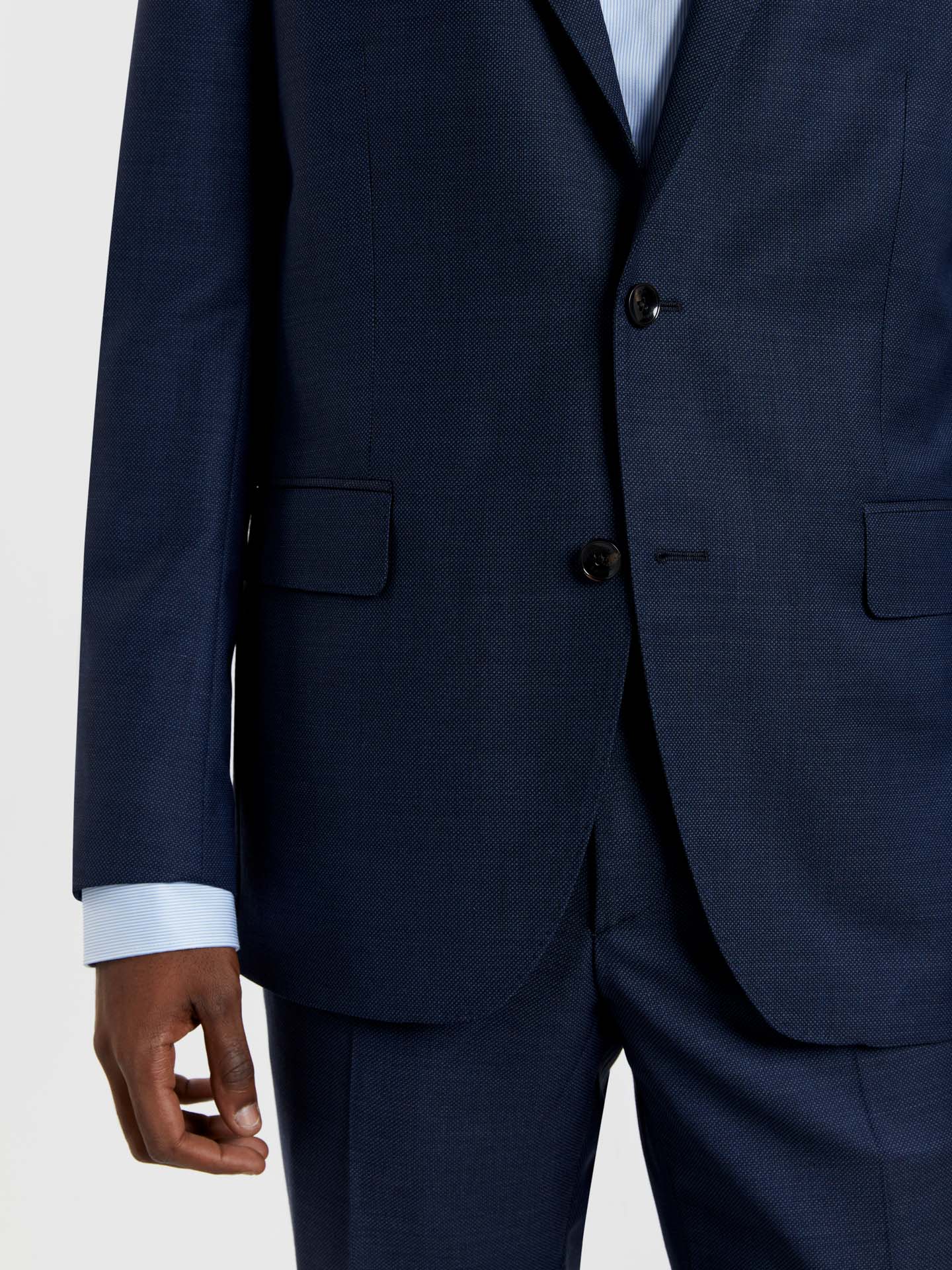 Slim fit 4 seasons birdeye italian fabric suit - Image 4