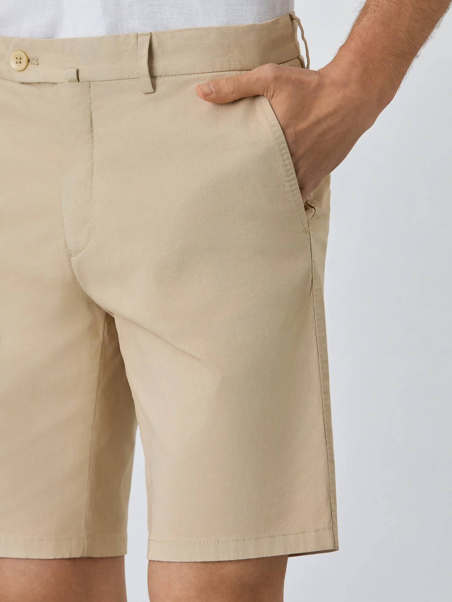 Slim Fit Bermuda Shorts In Blended Cotton - Image 17