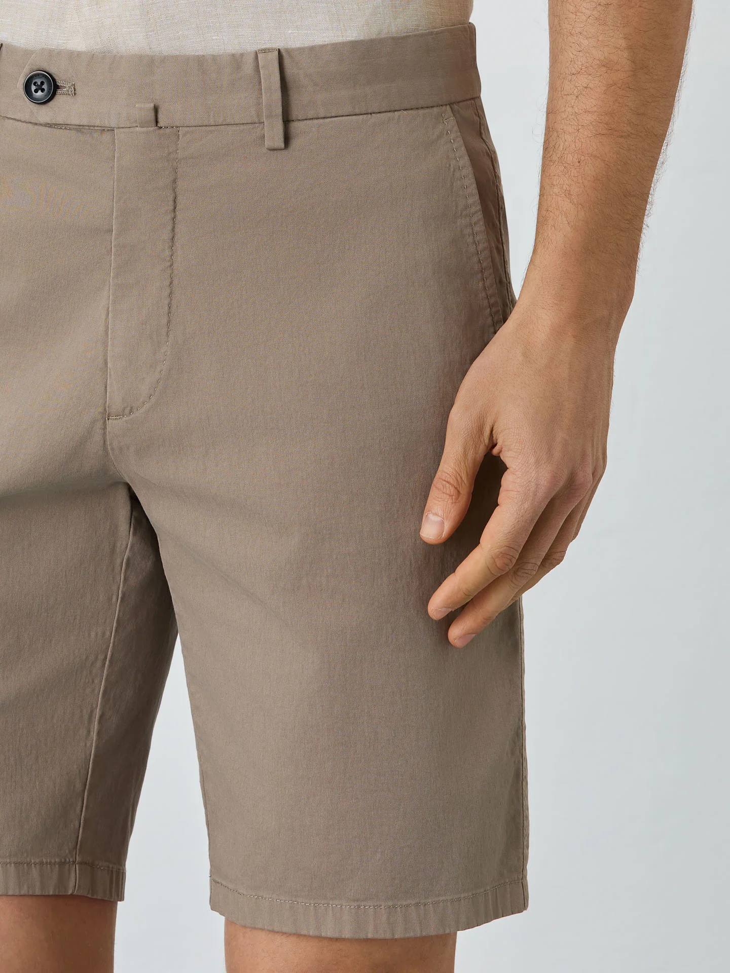 Slim Fit Bermuda Shorts In Blended Cotton - Image 20