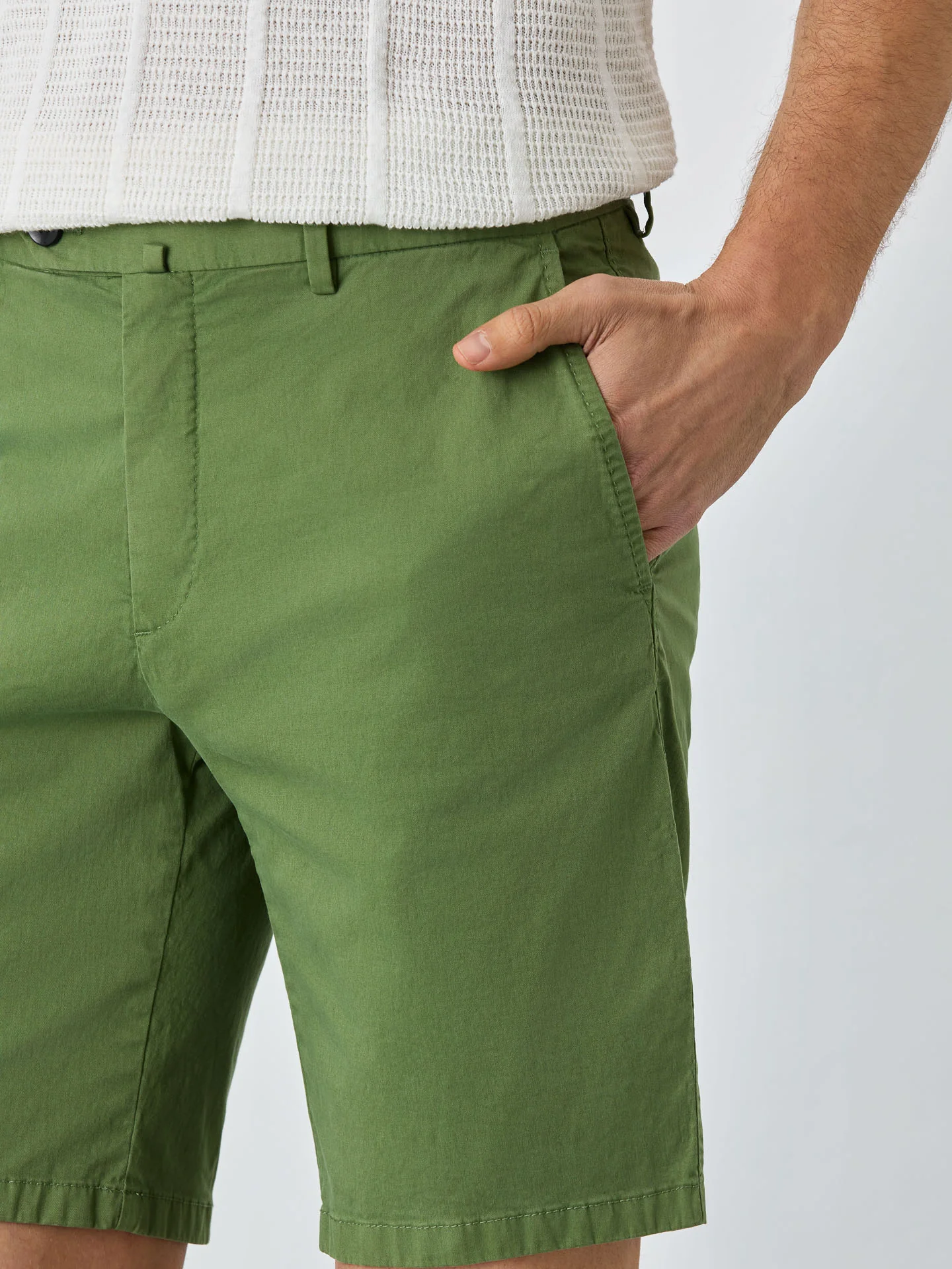 Slim Fit Bermuda Shorts In Blended Cotton - Image 29
