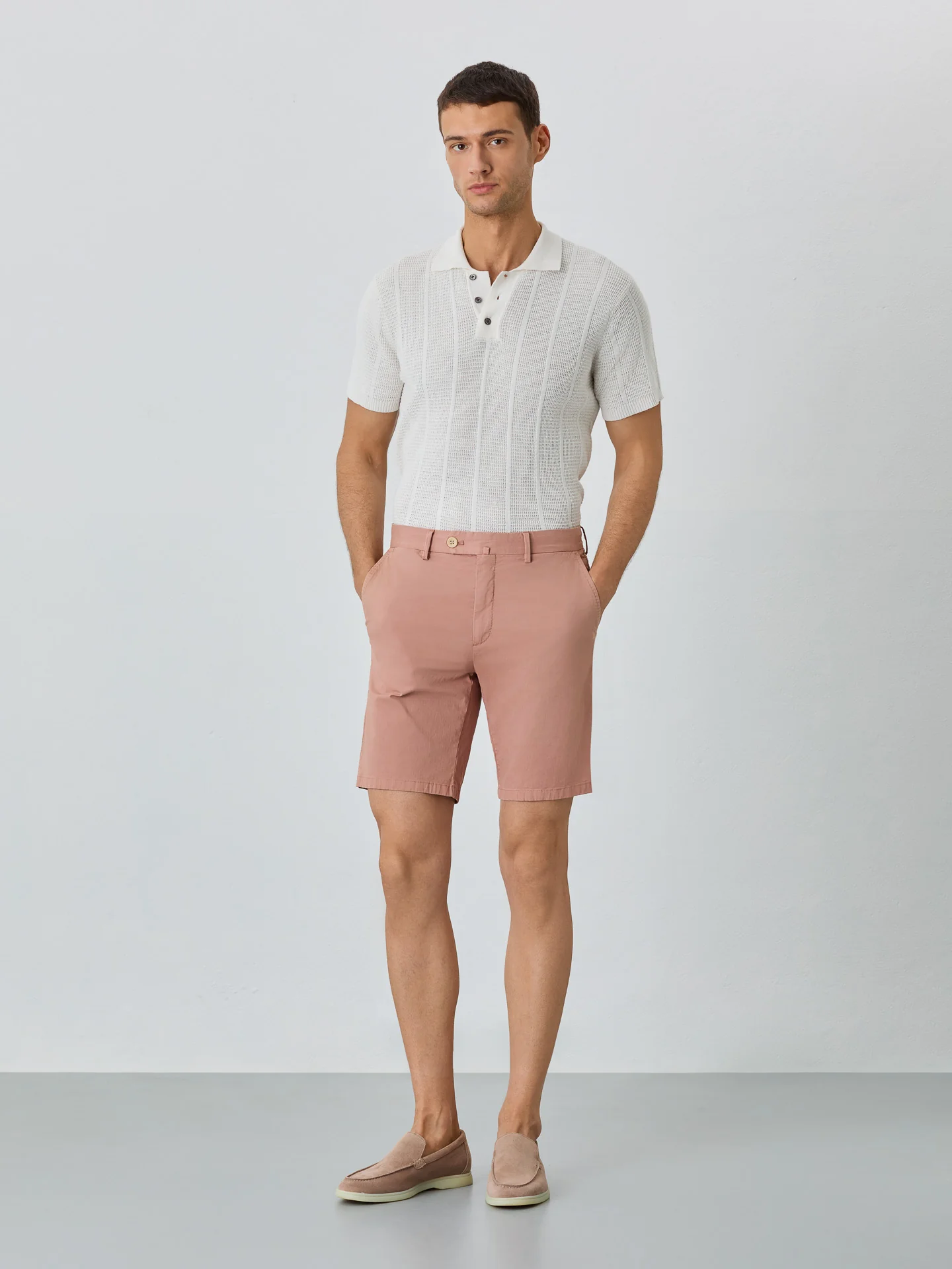 Slim Fit Bermuda Shorts In Blended Cotton - Image 34