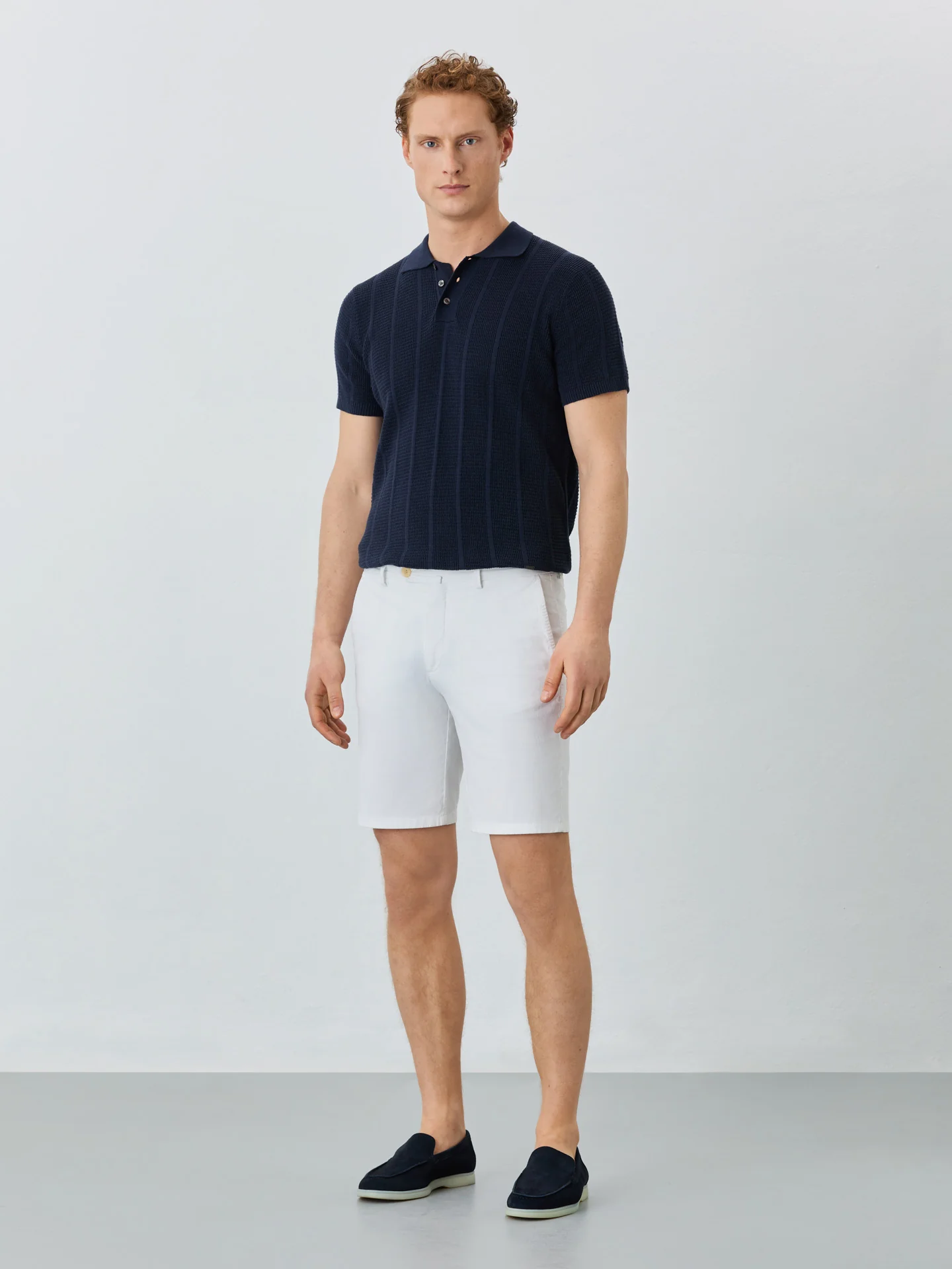 Slim Fit Bermuda Shorts In Blended Cotton - Image 43