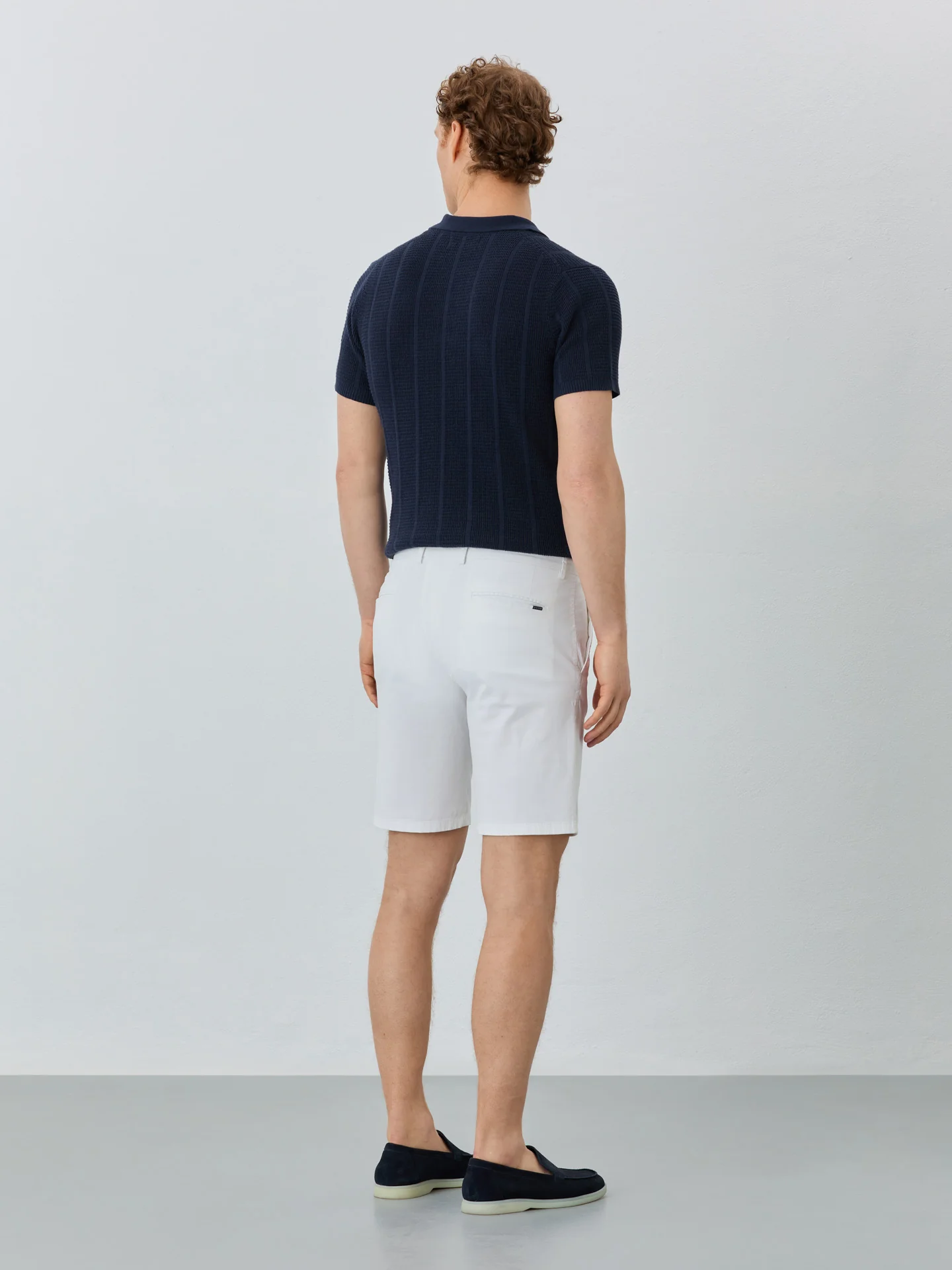 Slim Fit Bermuda Shorts In Blended Cotton - Image 45