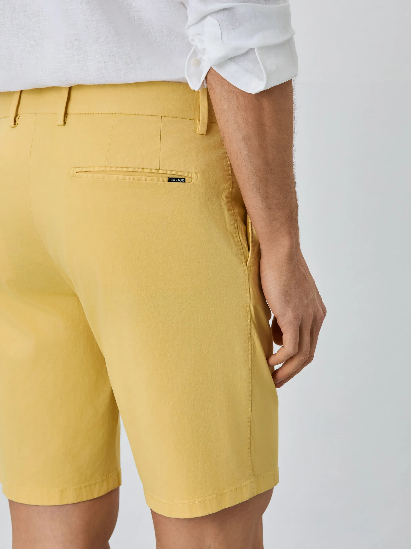 Slim Fit Bermuda Shorts In Blended Cotton - Image 48
