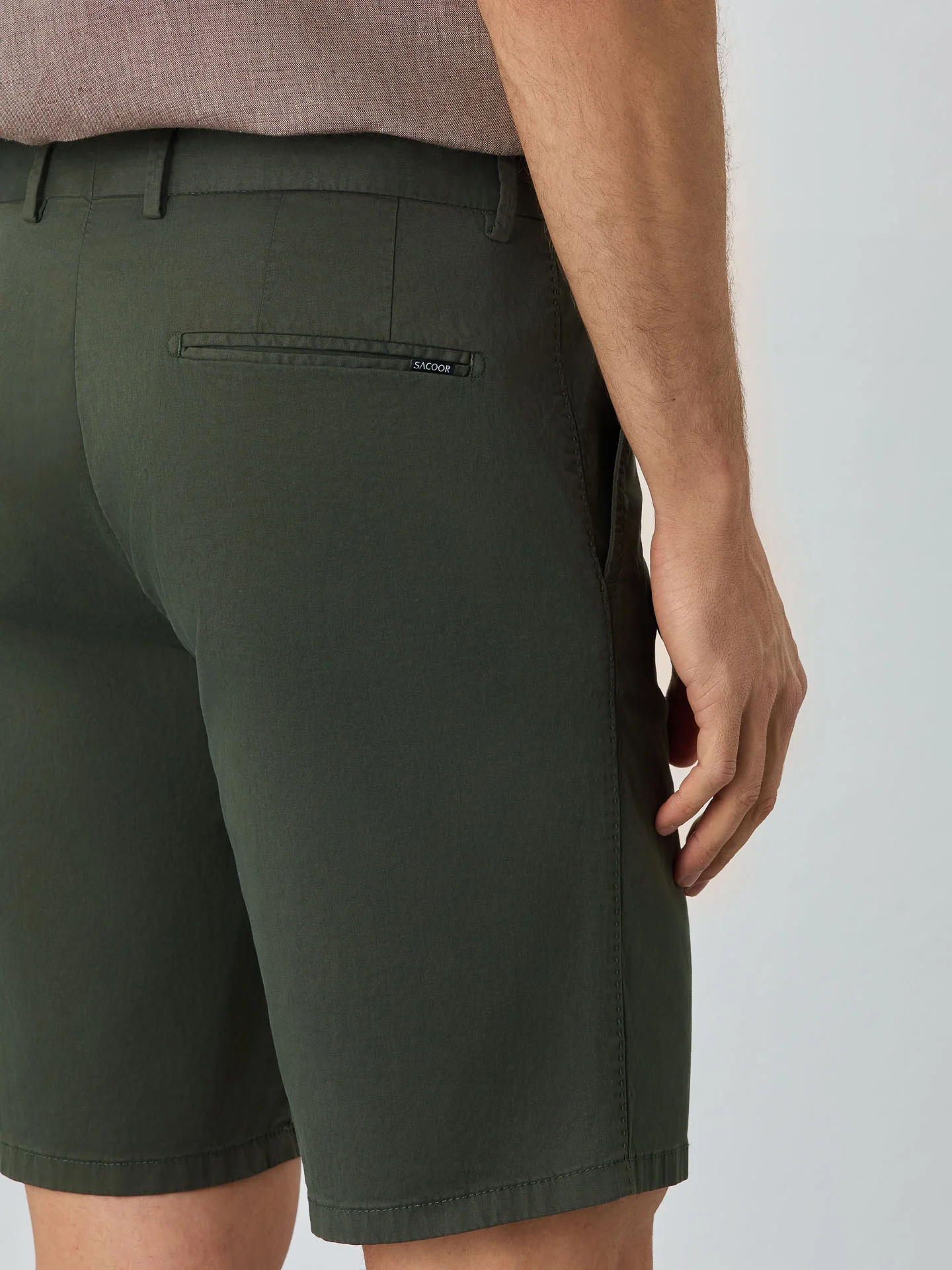 Slim Fit Bermuda Shorts In Blended Cotton - Image 6