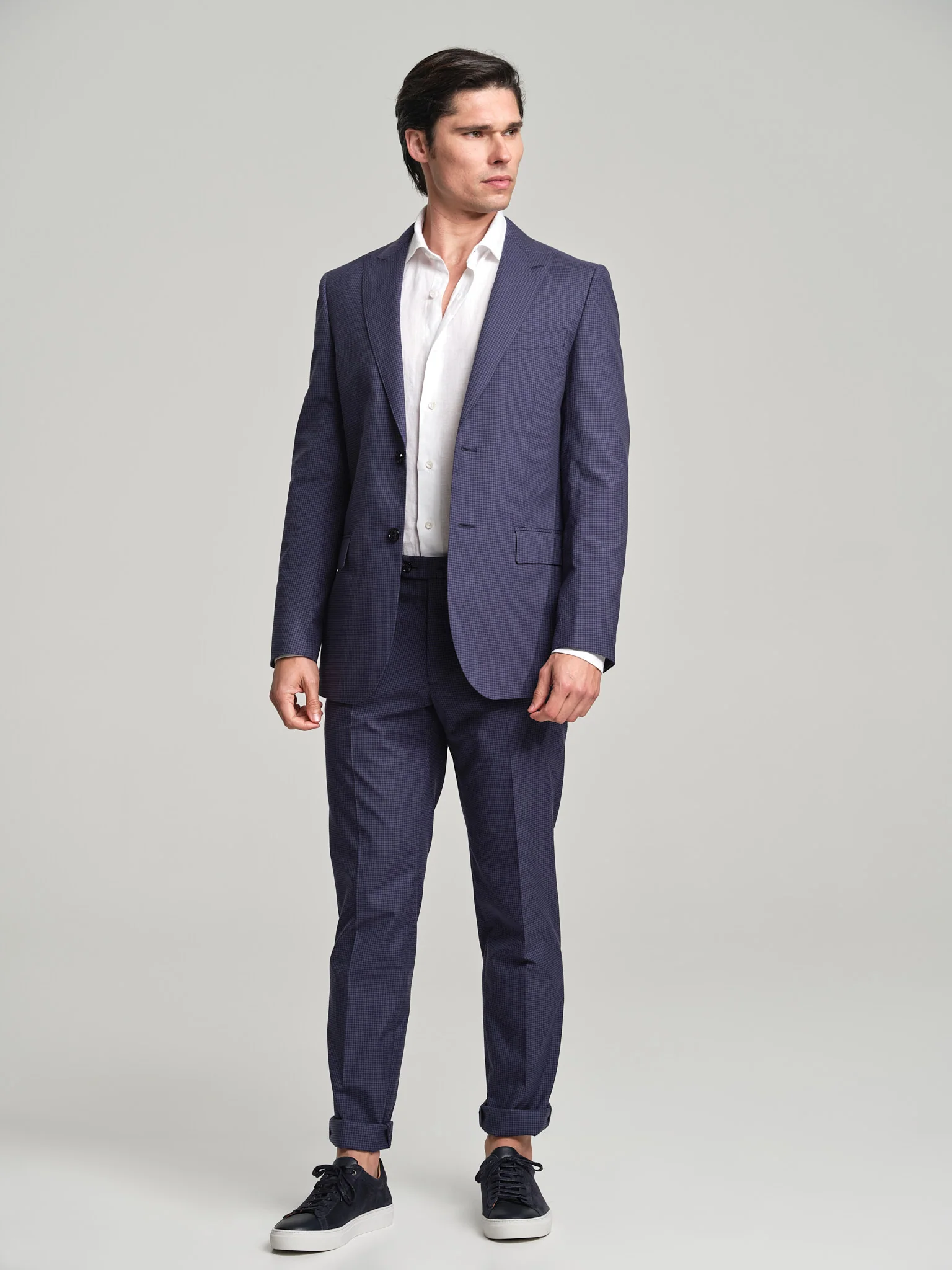 Slim fit Business breathable checked suit