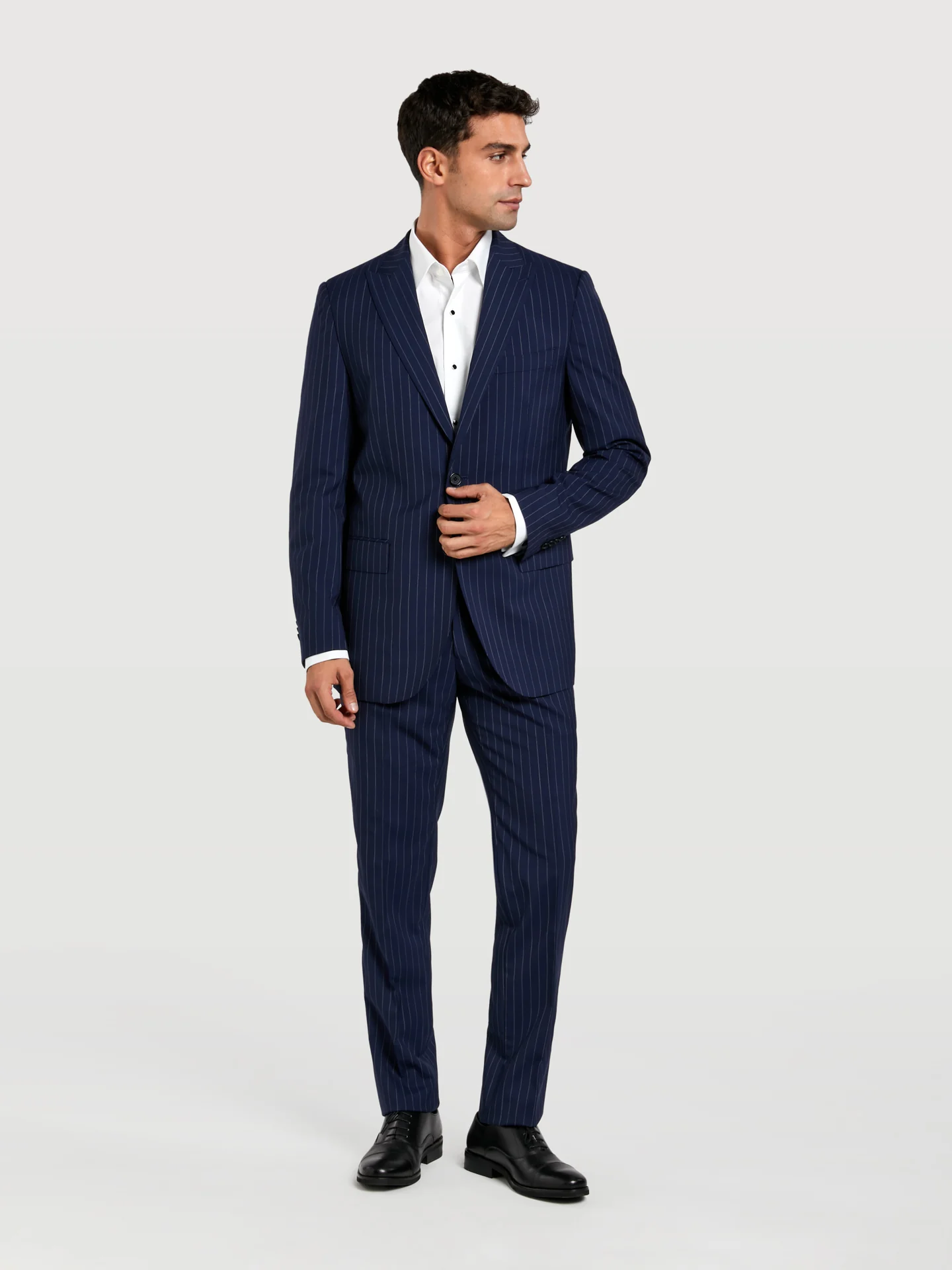 Slim fit business pinstripe suit - Image 2