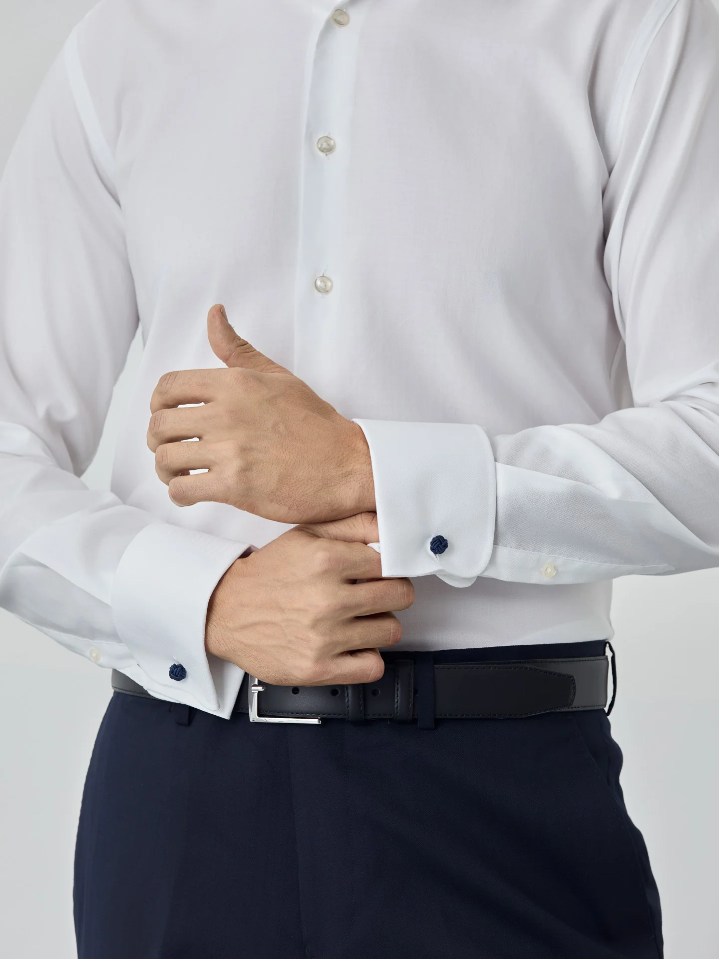 Slim fit business plain oxford formal shirt - Image 2