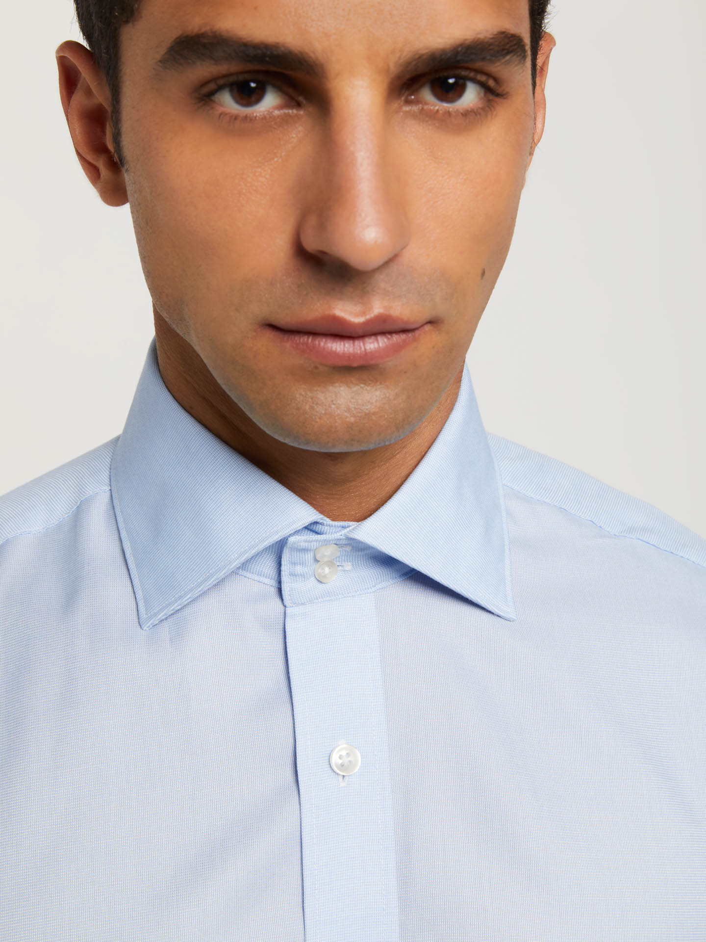 Slim fit business plain pinpoint formal shirt - Image 3