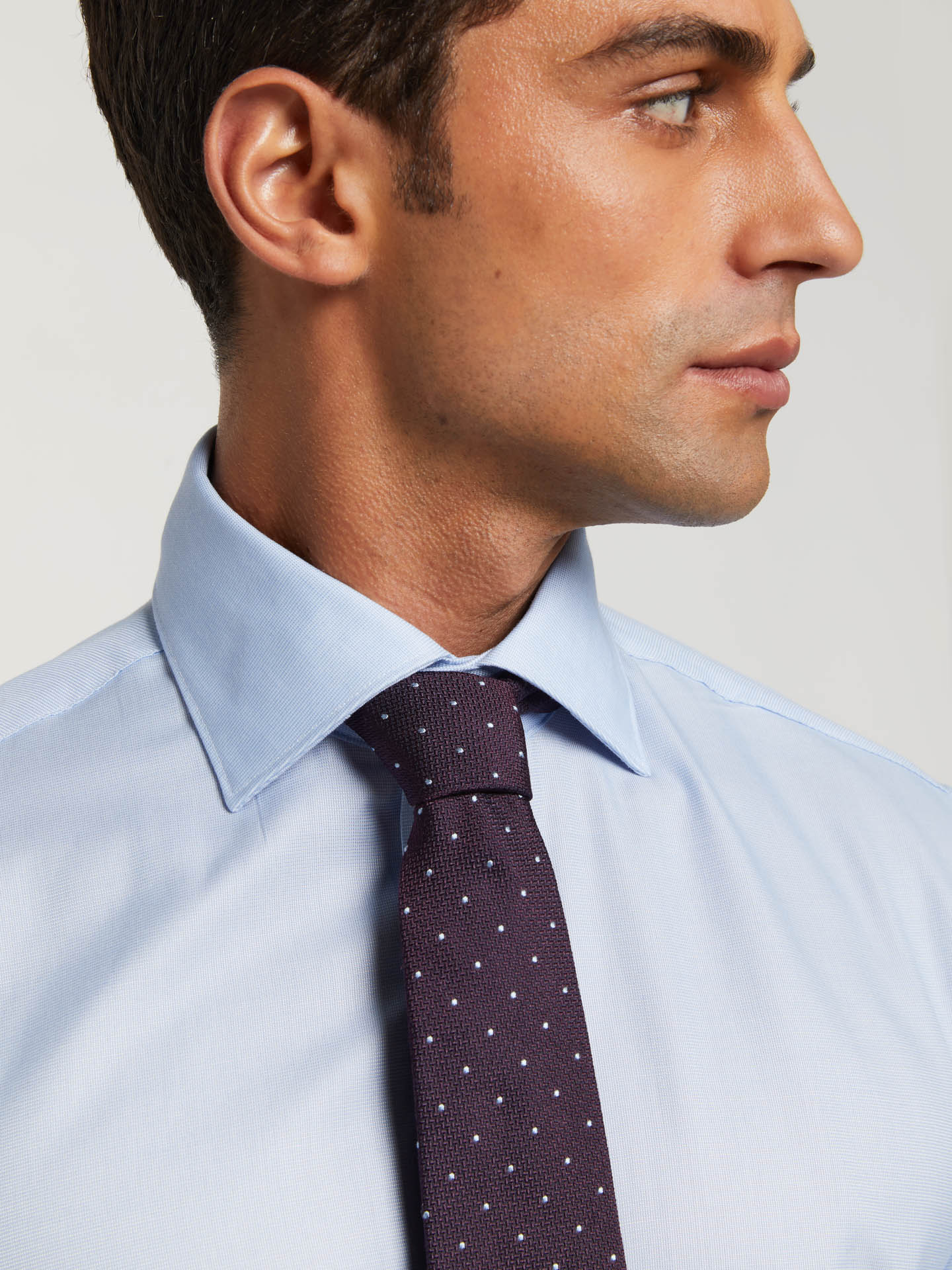Slim fit business plain pinpoint formal shirt - Image 4