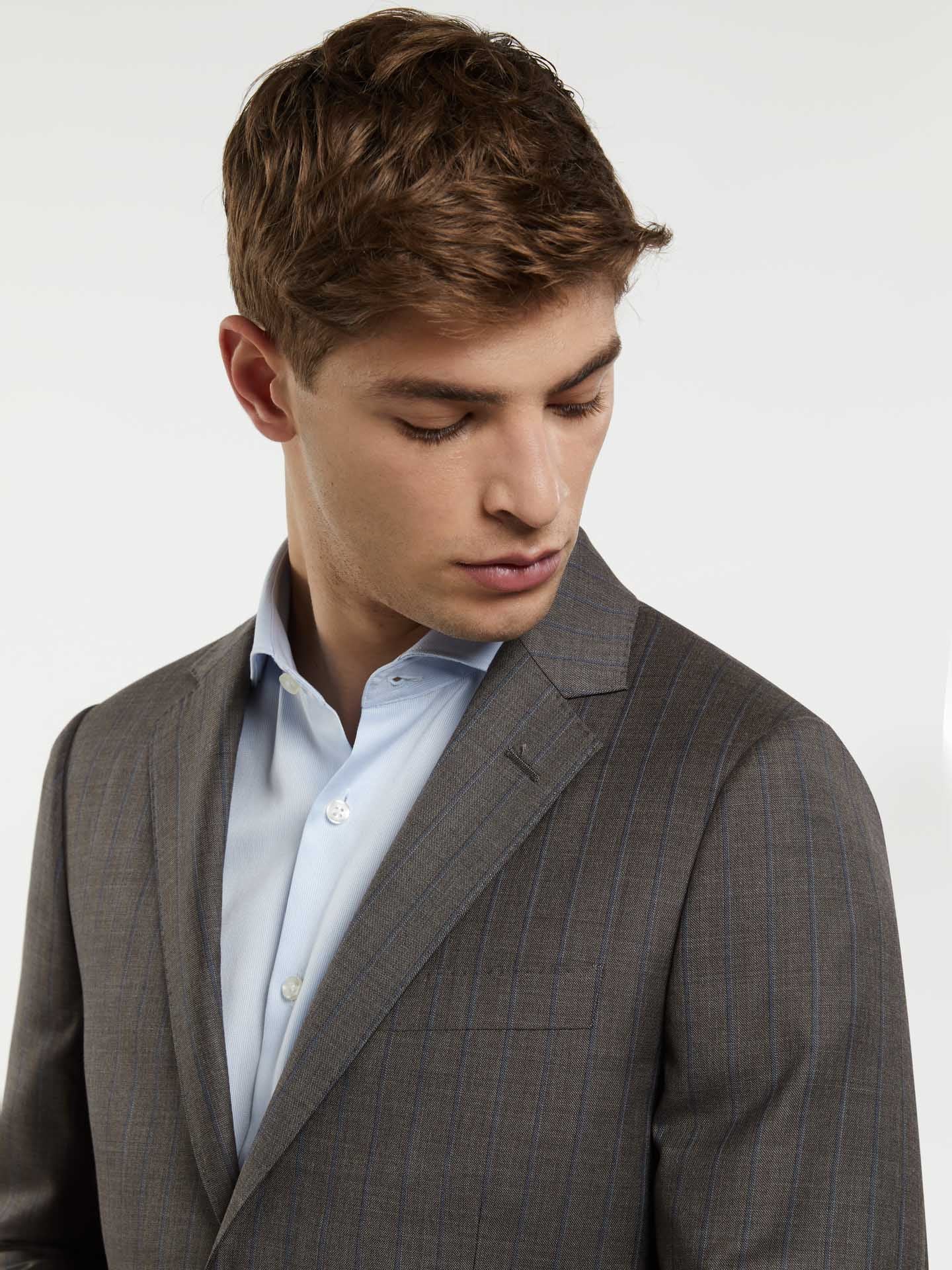 Slim Fit Business Striped Suit - Image 3