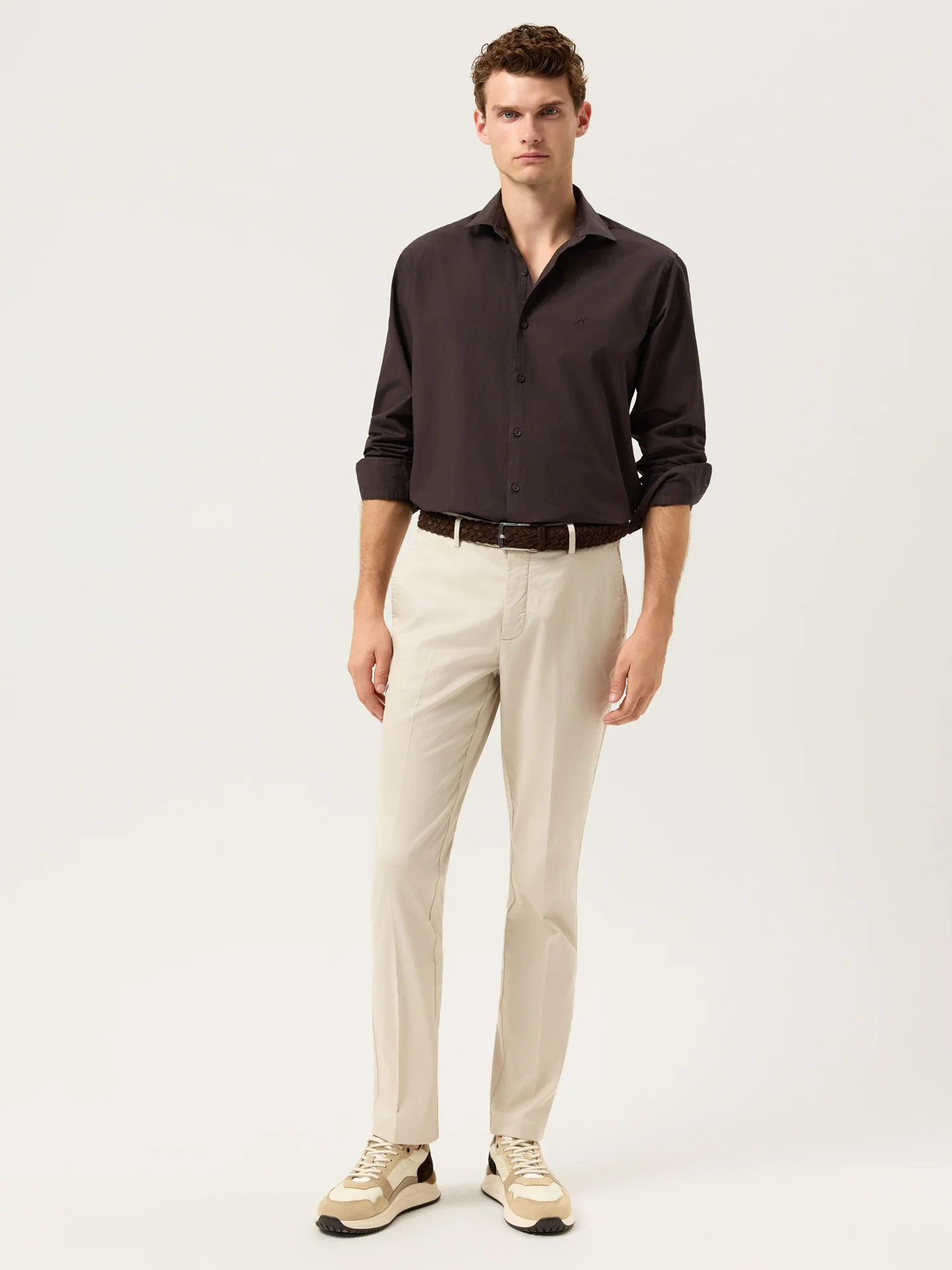 Slim Fit Cashmere Touch Twill Chino In Tencel Blend - Image 17