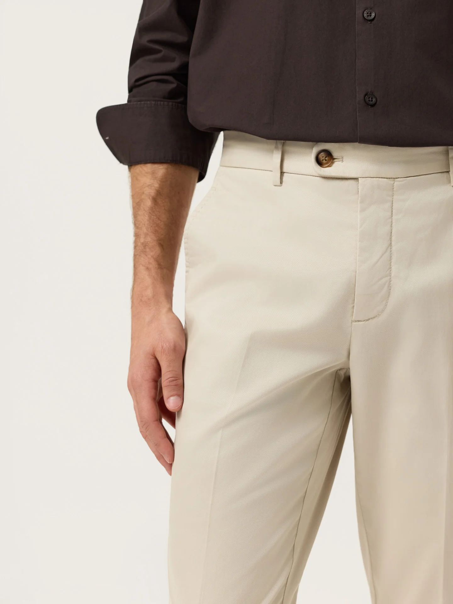 Slim Fit Cashmere Touch Twill Chino In Tencel Blend - Image 18