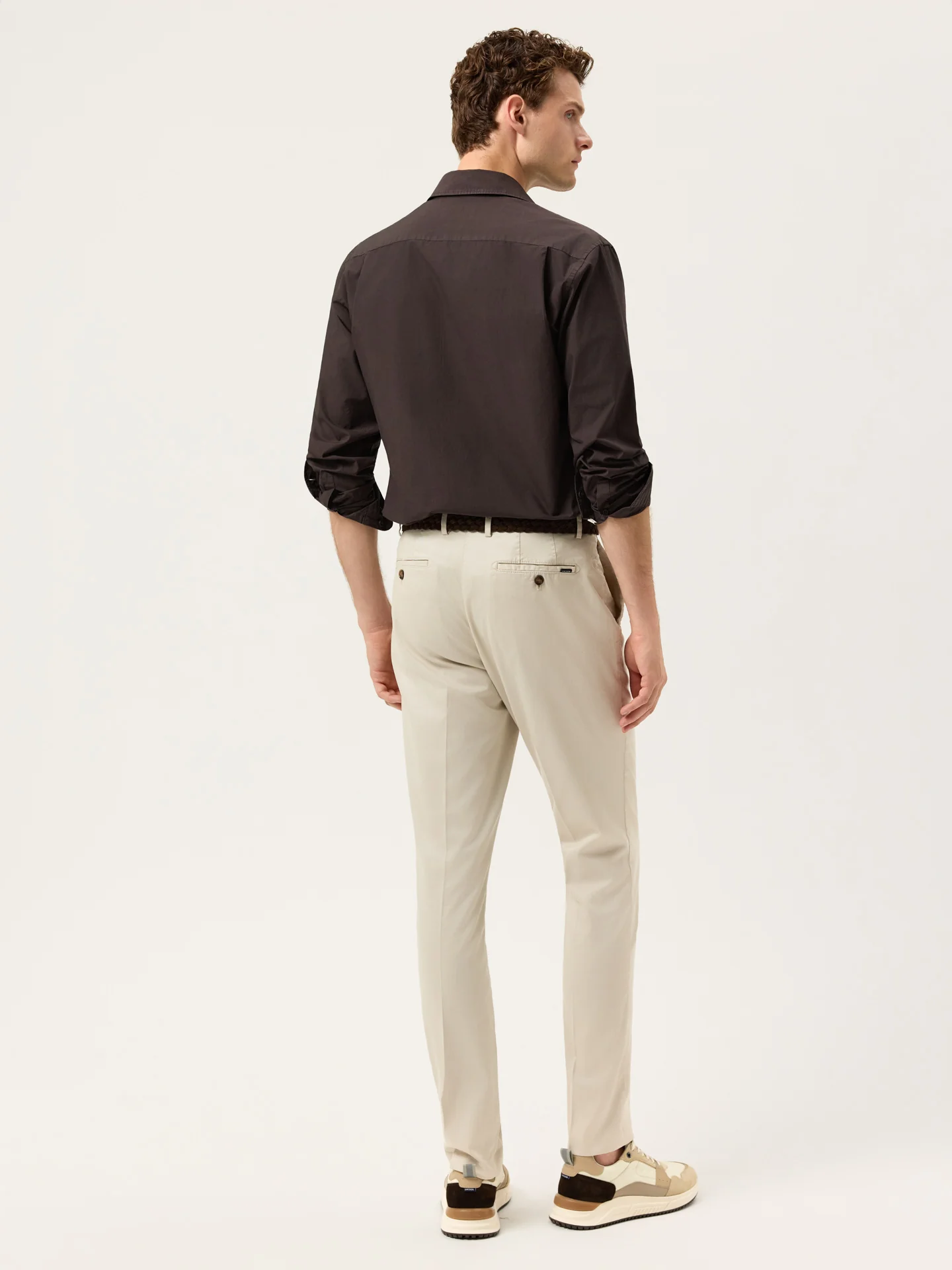 Slim Fit Cashmere Touch Twill Chino In Tencel Blend - Image 19