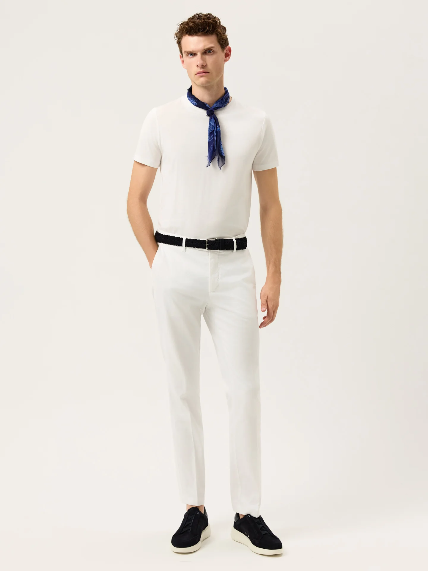 Slim Fit Cashmere Touch Twill Chino In Tencel Blend - Image 23