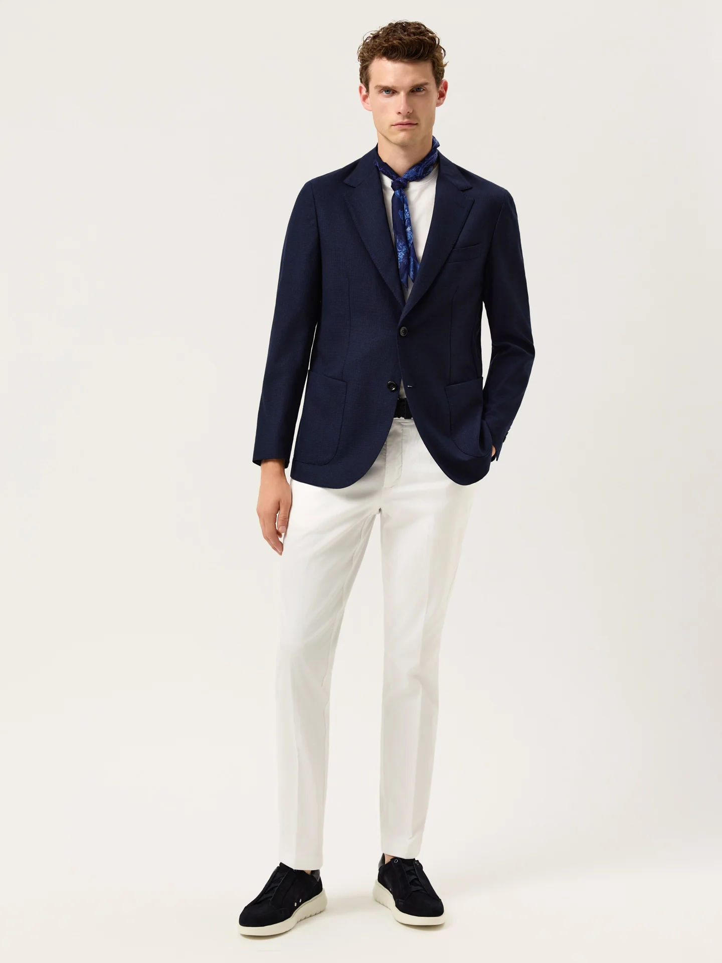 Slim Fit Cashmere Touch Twill Chino In Tencel Blend - Image 26