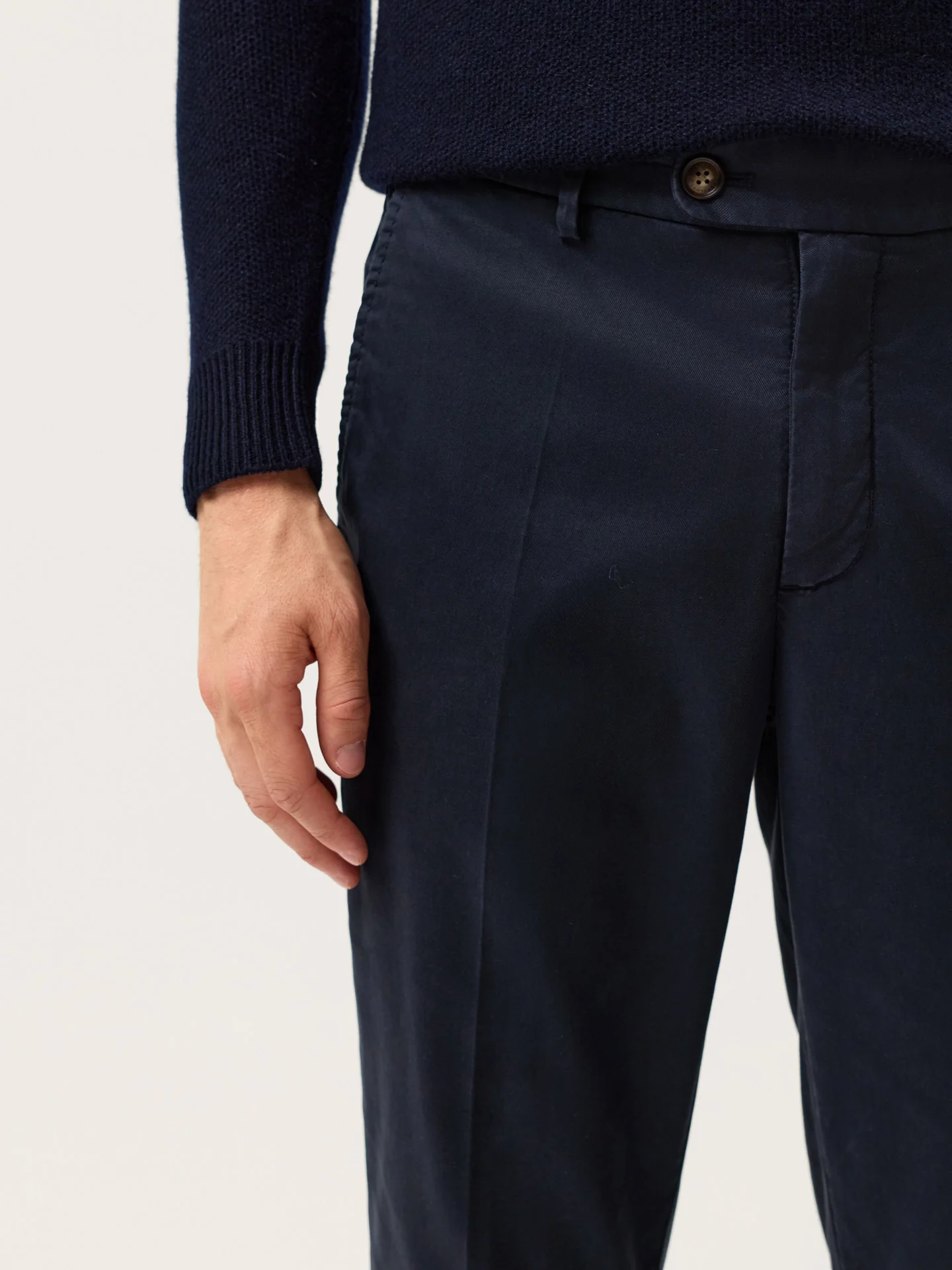 Slim Fit Cashmere Touch Twill Chino In Tencel Blend - Image 3