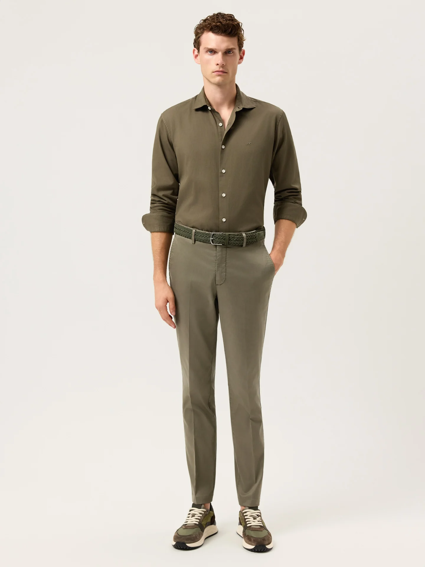 Slim Fit Cashmere Touch Twill Chino In Tencel Blend - Image 6