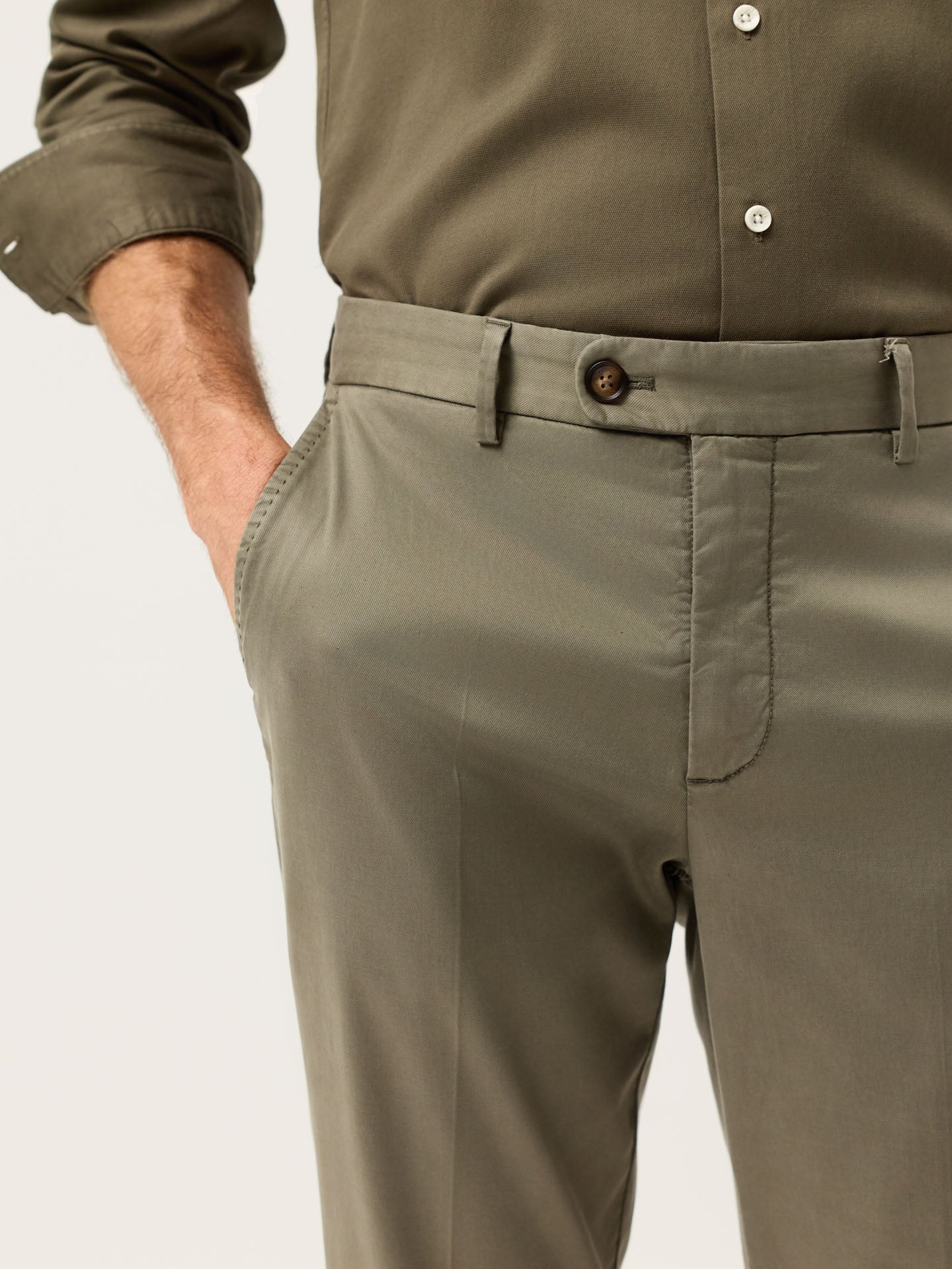 Slim Fit Cashmere Touch Twill Chino In Tencel Blend - Image 7
