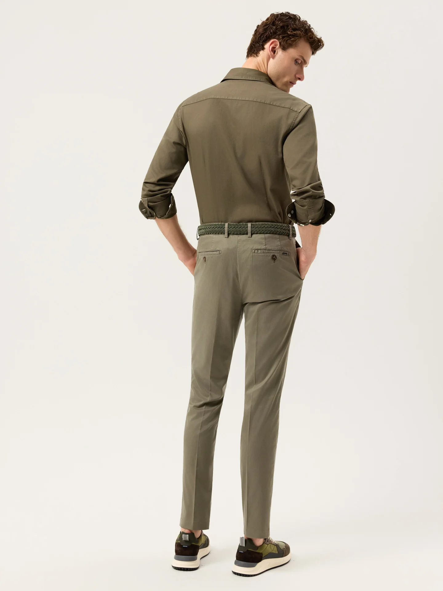 Slim Fit Cashmere Touch Twill Chino In Tencel Blend - Image 9