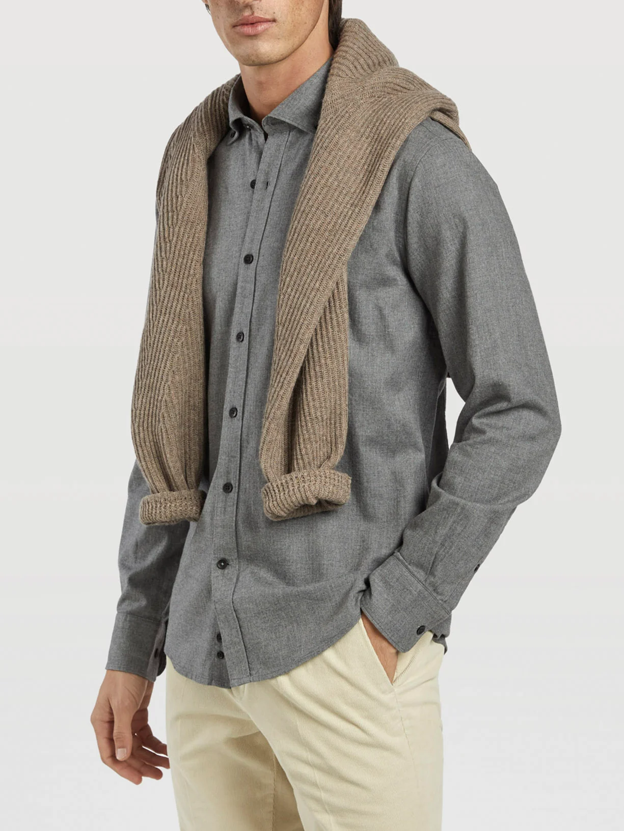 Slim fit casual herringbone shirt - Image 2