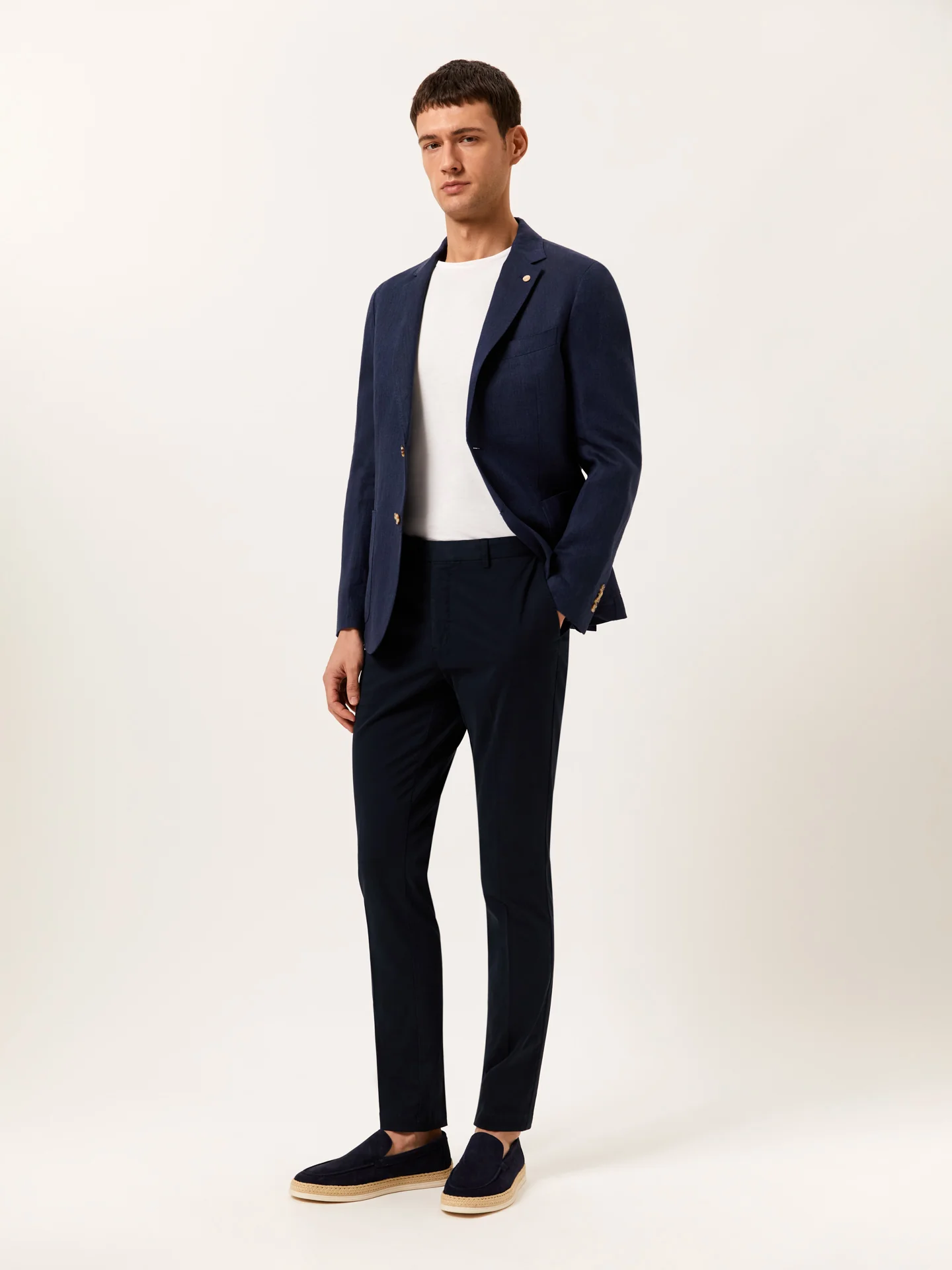 Slim Fit Casual Trousers in Comfort Cotton - Image 2