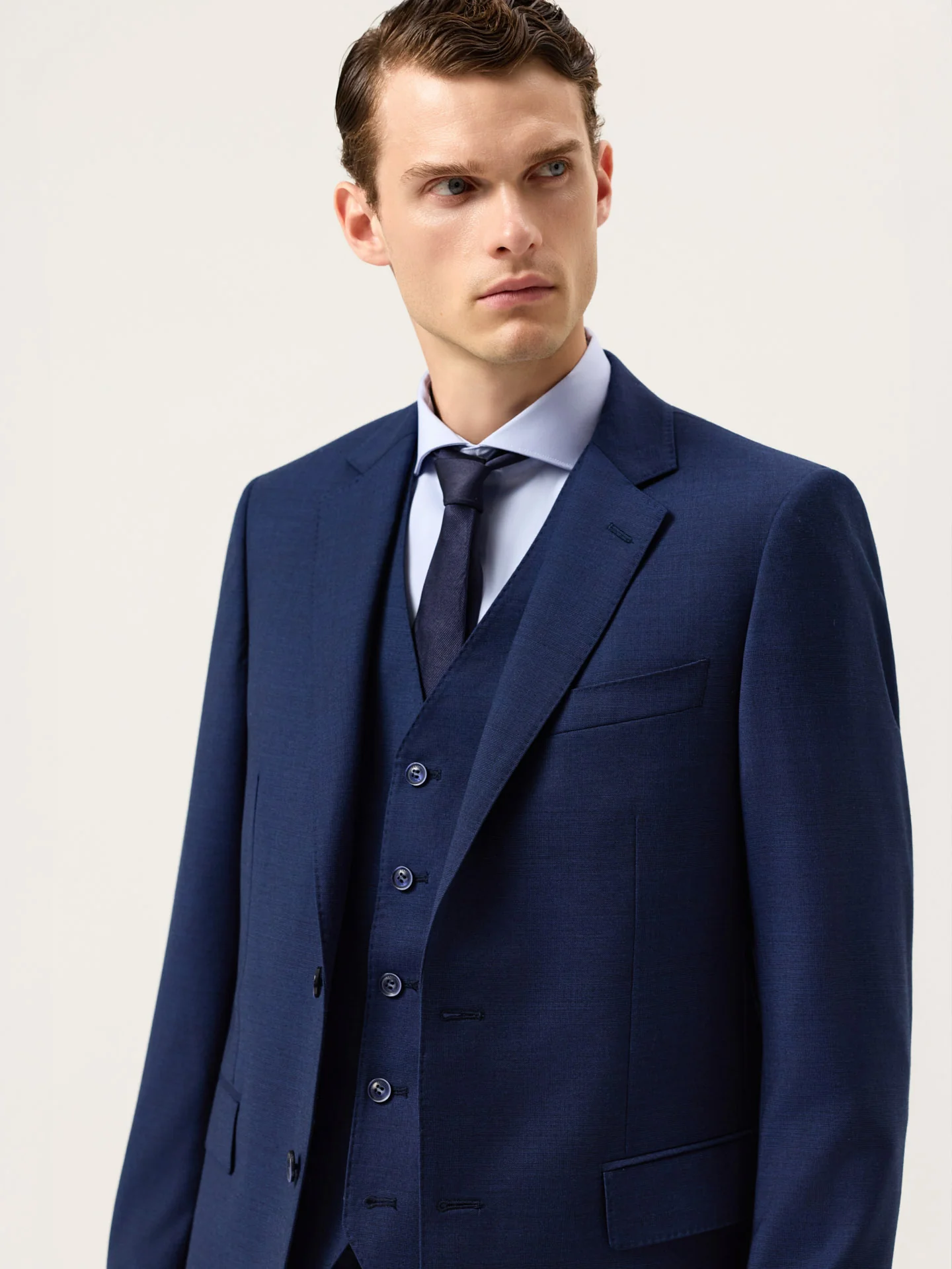 Slim Fit Checked Wool 3-Piece Suit - Image 2