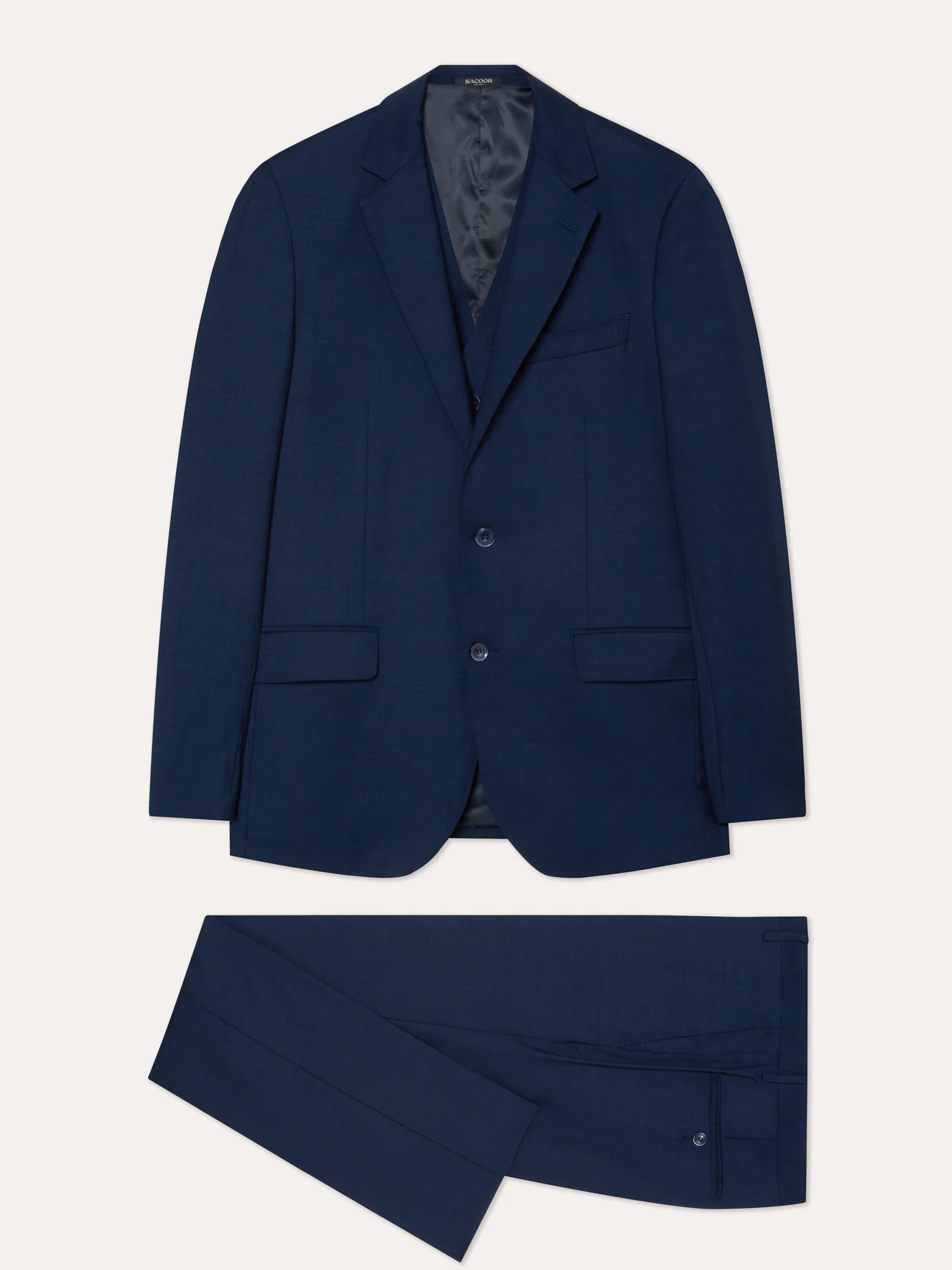 Slim Fit Checked Wool 3-Piece Suit - Image 5