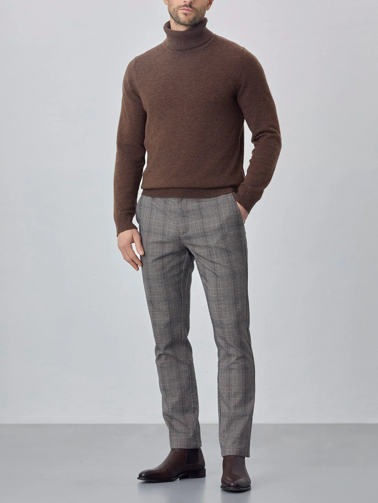 Slim fit checks chino trousers - Image 2