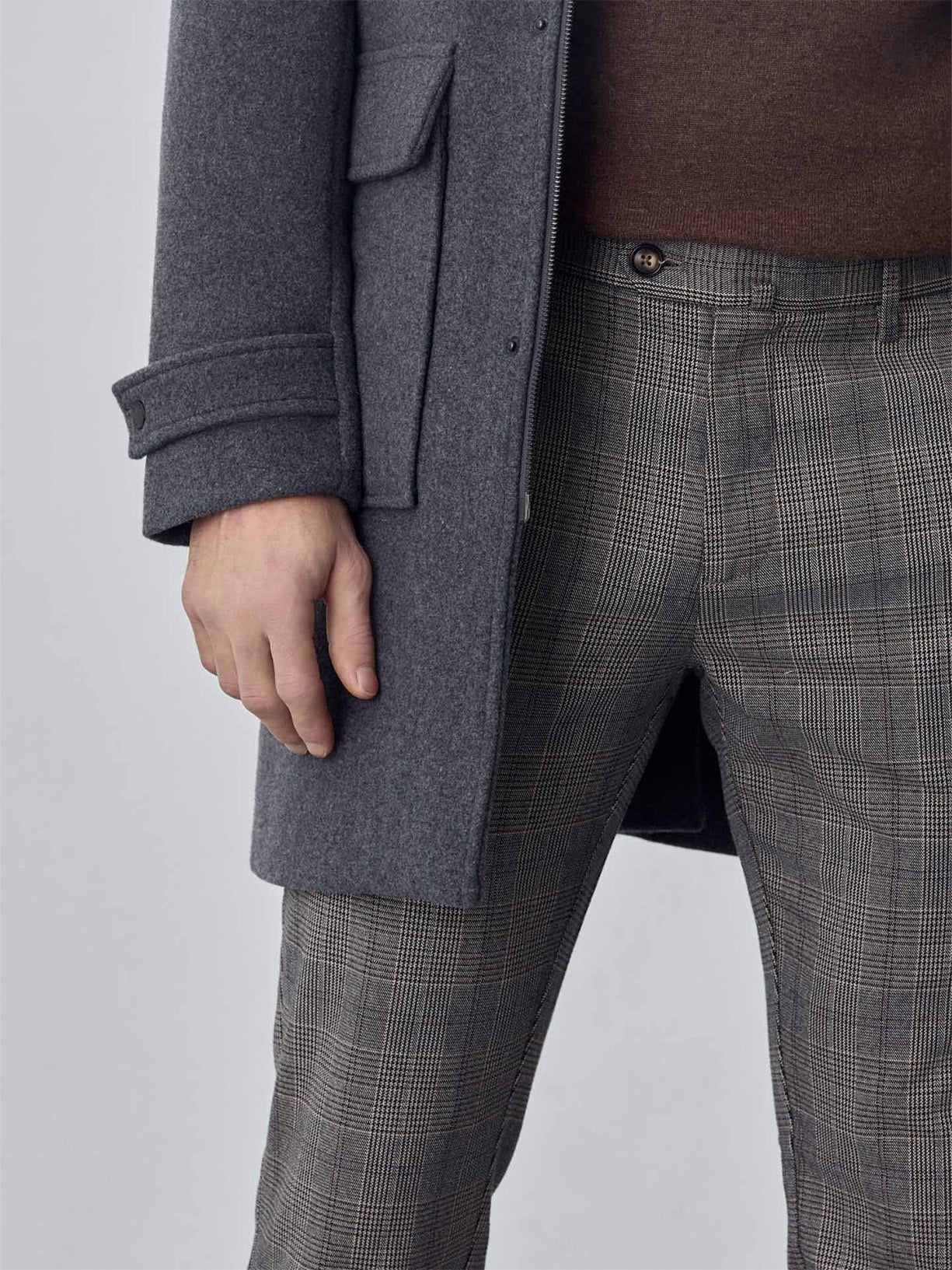 Slim fit checks chino trousers - Image 4