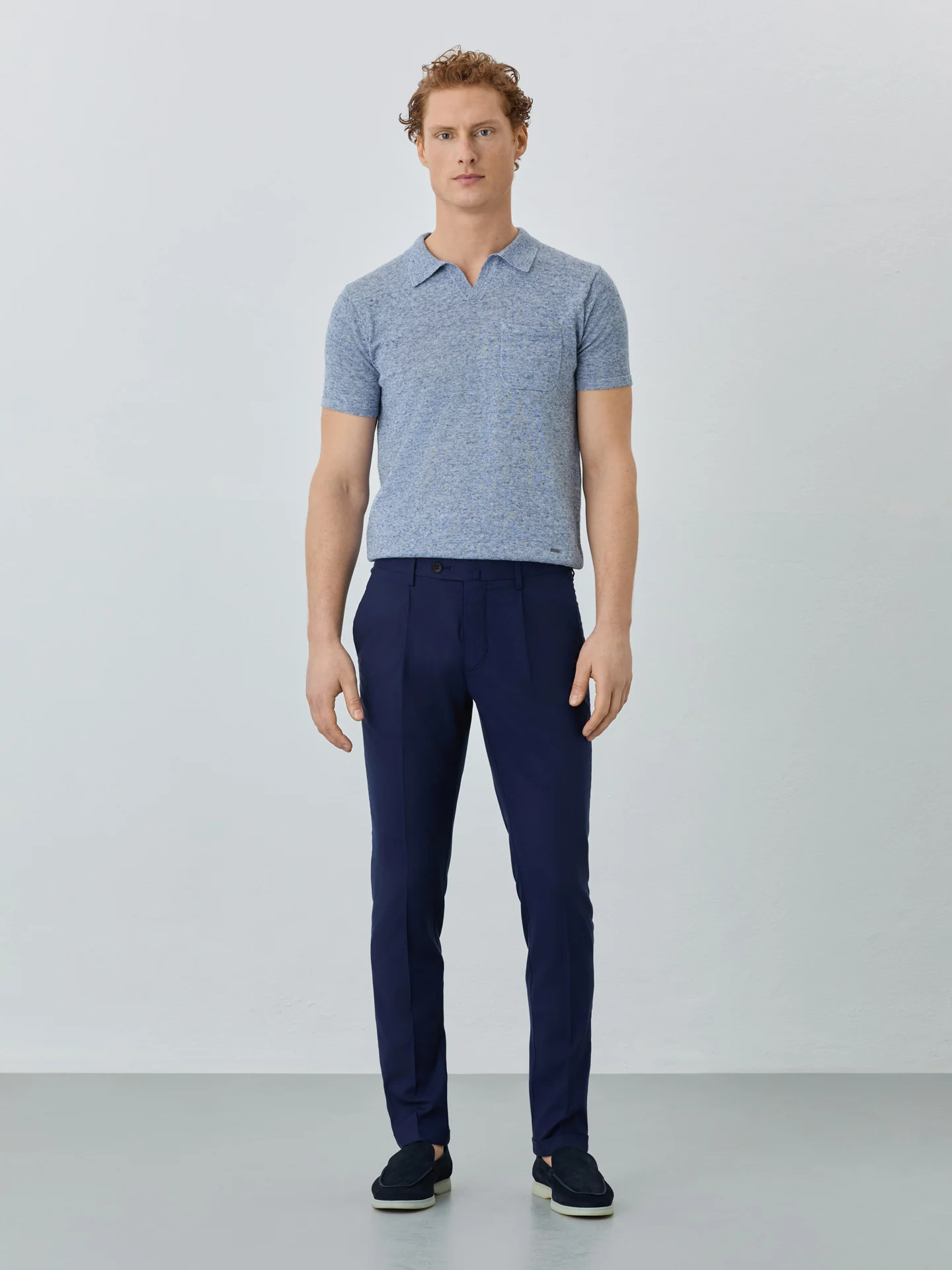 Slim Fit Chino Trousers In Tencel Blend - Image 2