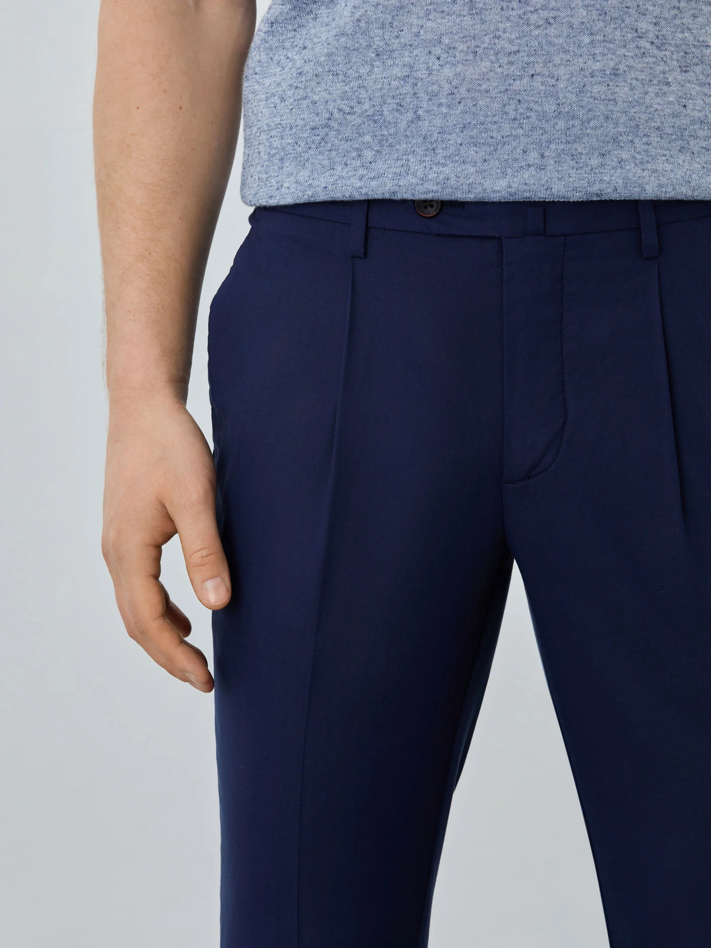 Slim Fit Chino Trousers In Tencel Blend - Image 4