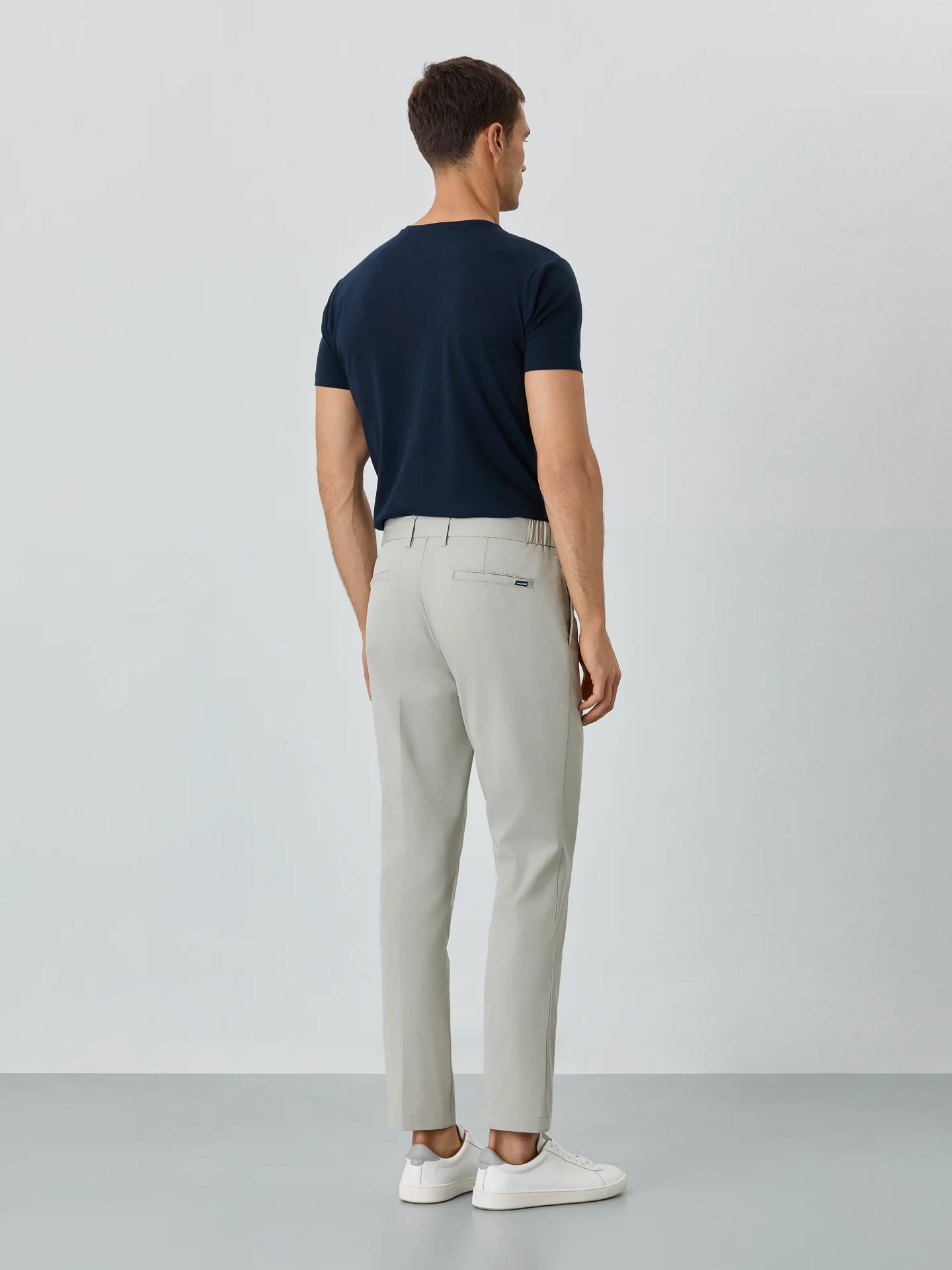 Slim Fit Chino Trousers With Elasticated Waistband In Water-repellent Fabric - Image 6